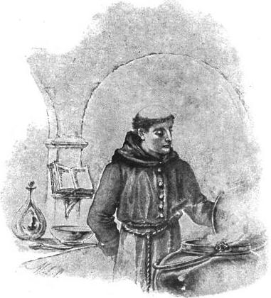 Brother Lawrence working in the monestary kitchen
