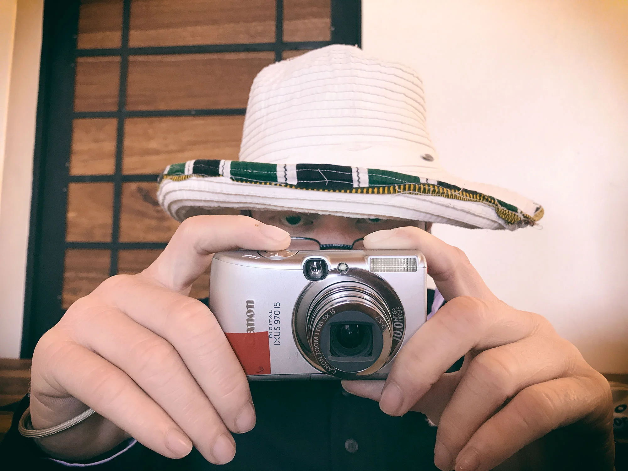 Our student Benedict and his Camera donated by Amir Bahador from Tehran/Iran