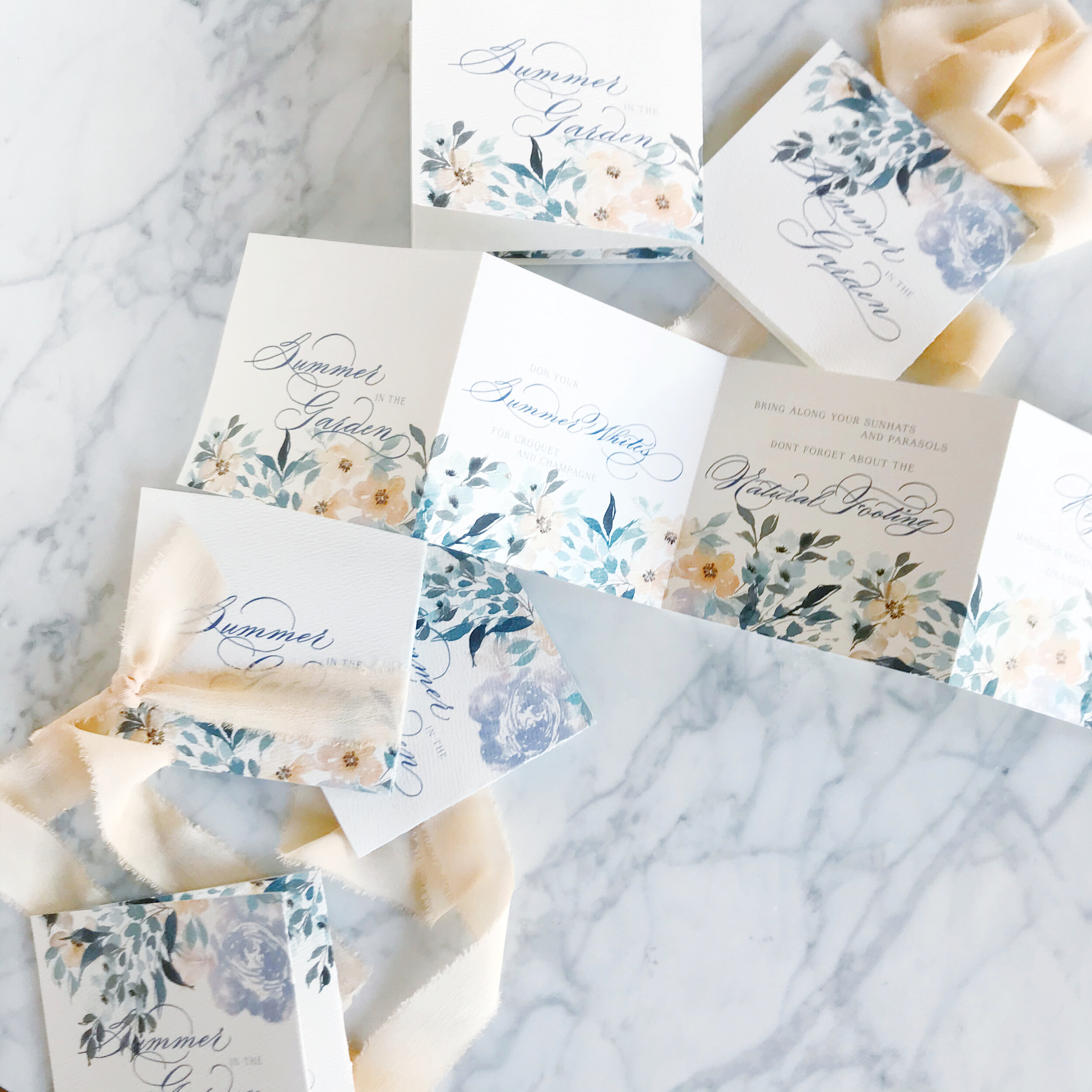 Spring Wedding Invitations | Calligraphy Save the Dates