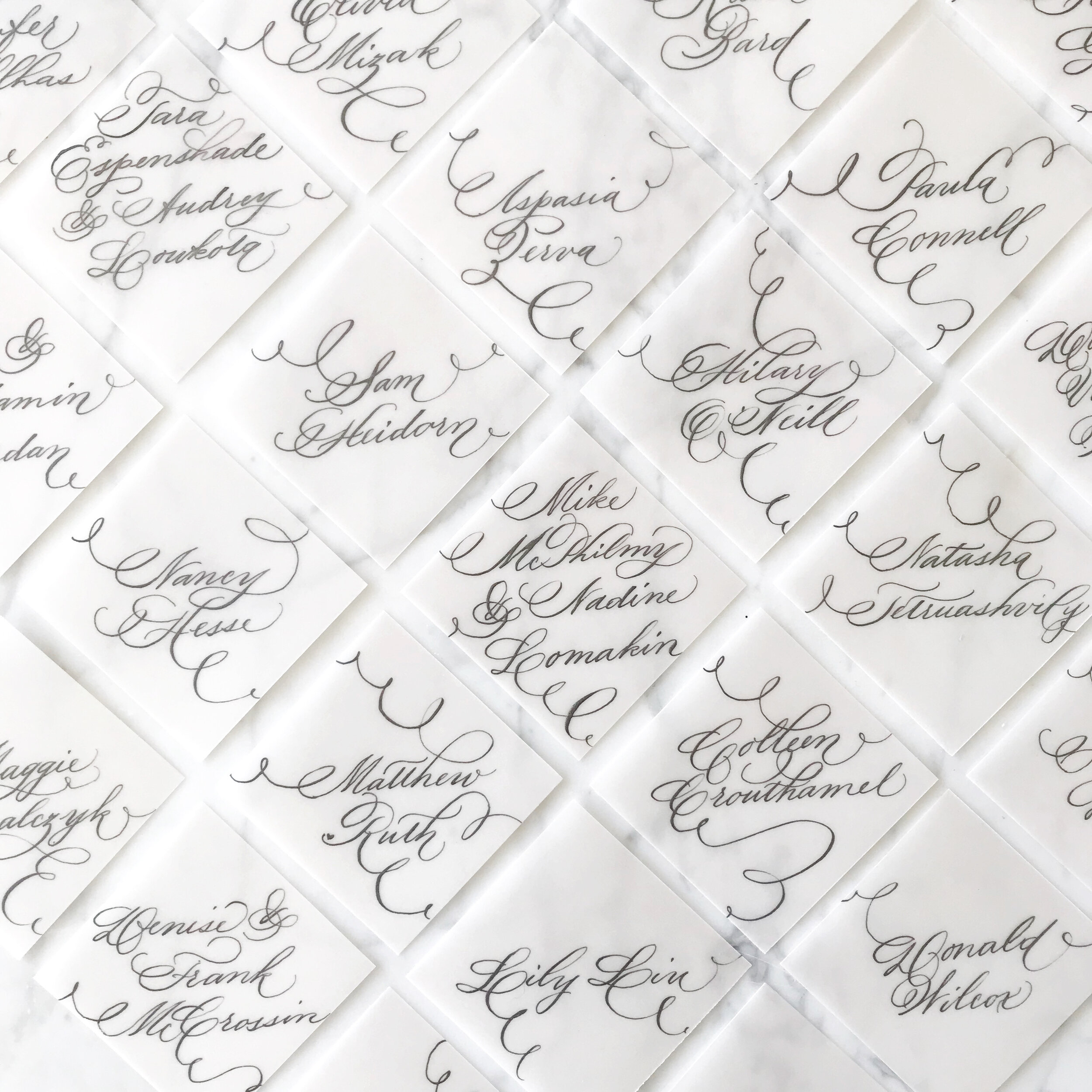 Formal Flourished Calligraphy Wedding Invitations | Vellum Paper | Black Tie Wedding