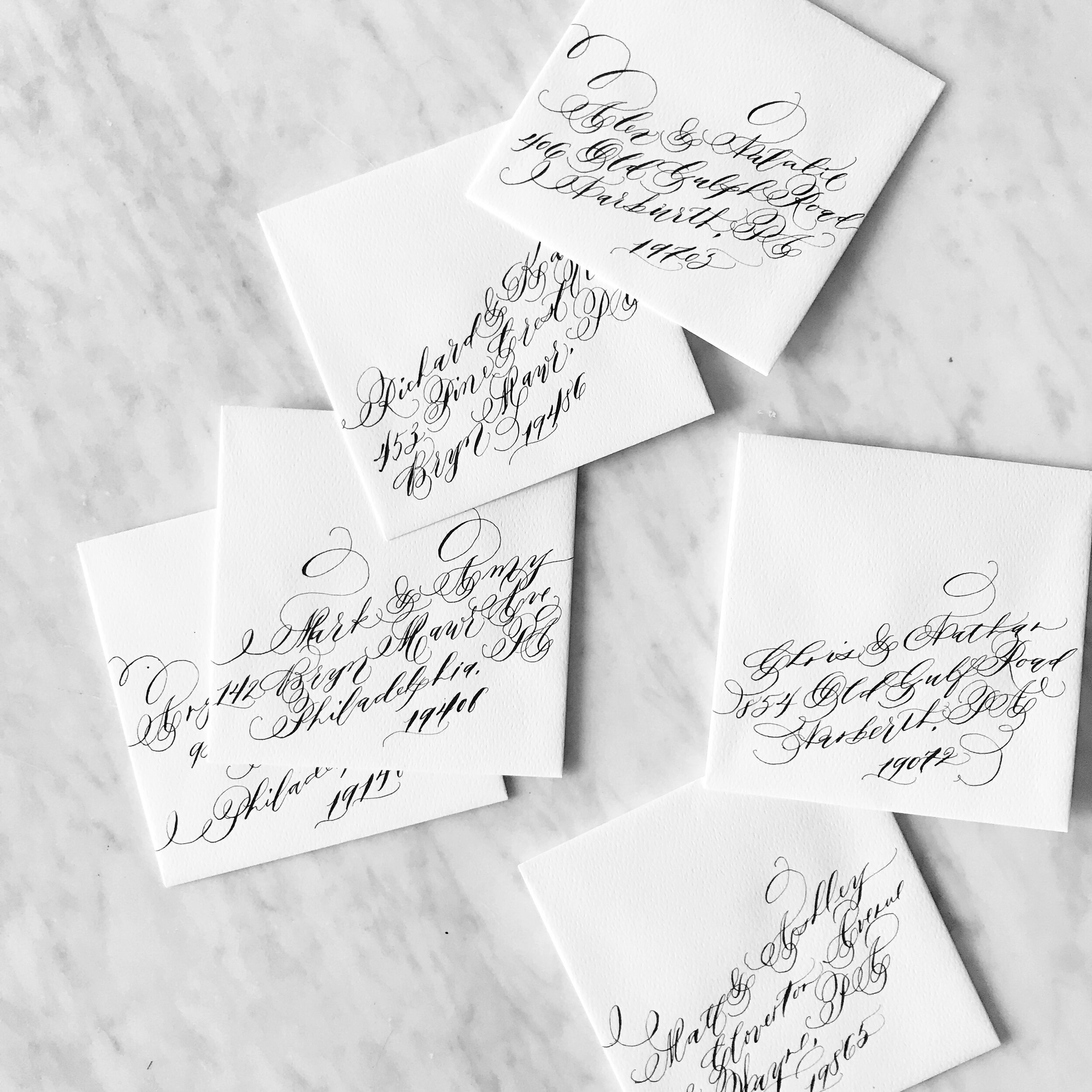 Formal Flourished Calligraphy Wedding Save the Dates | Handmade Paper | Black Tie Wedding