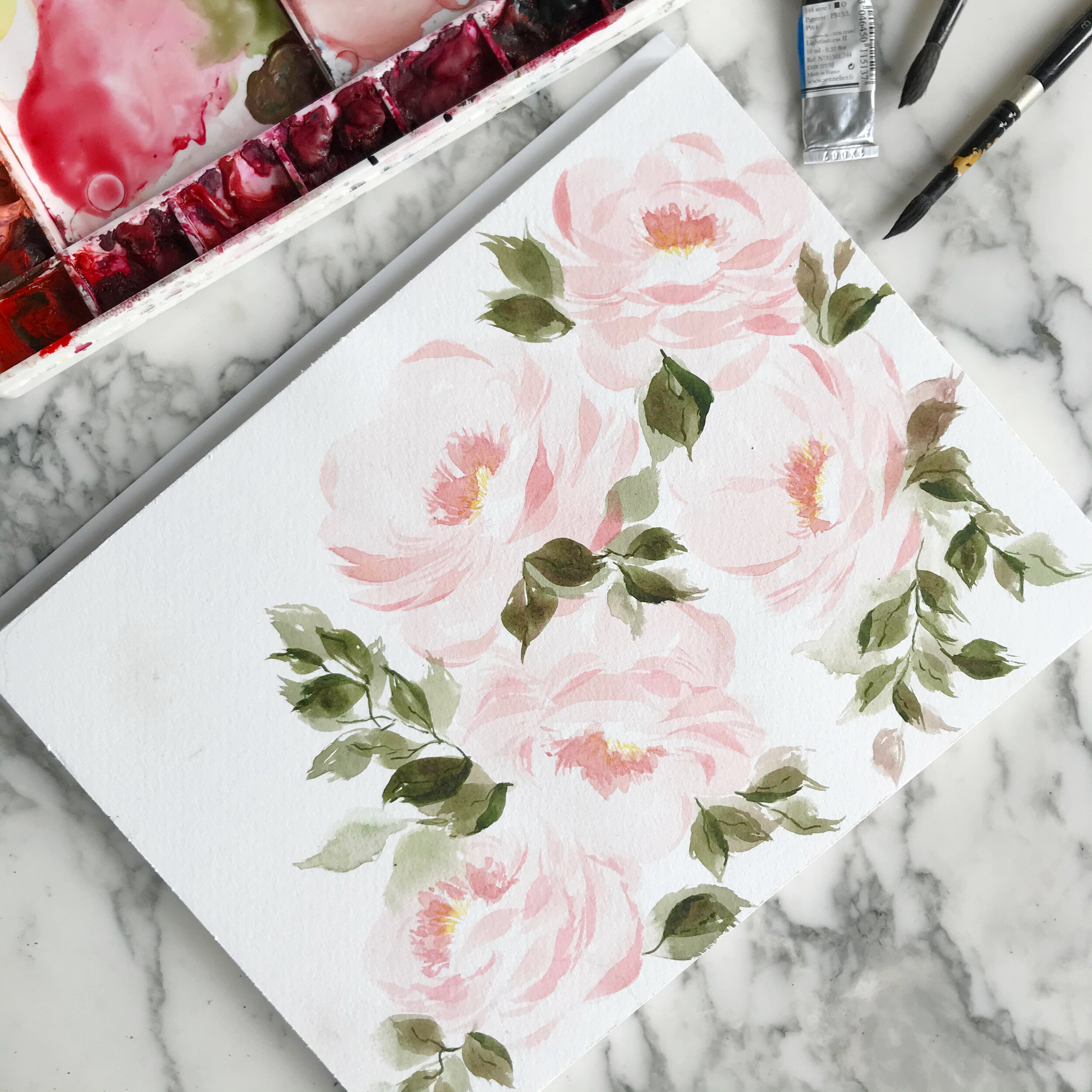 Watercolor Wedding Invitation | Blush Roses