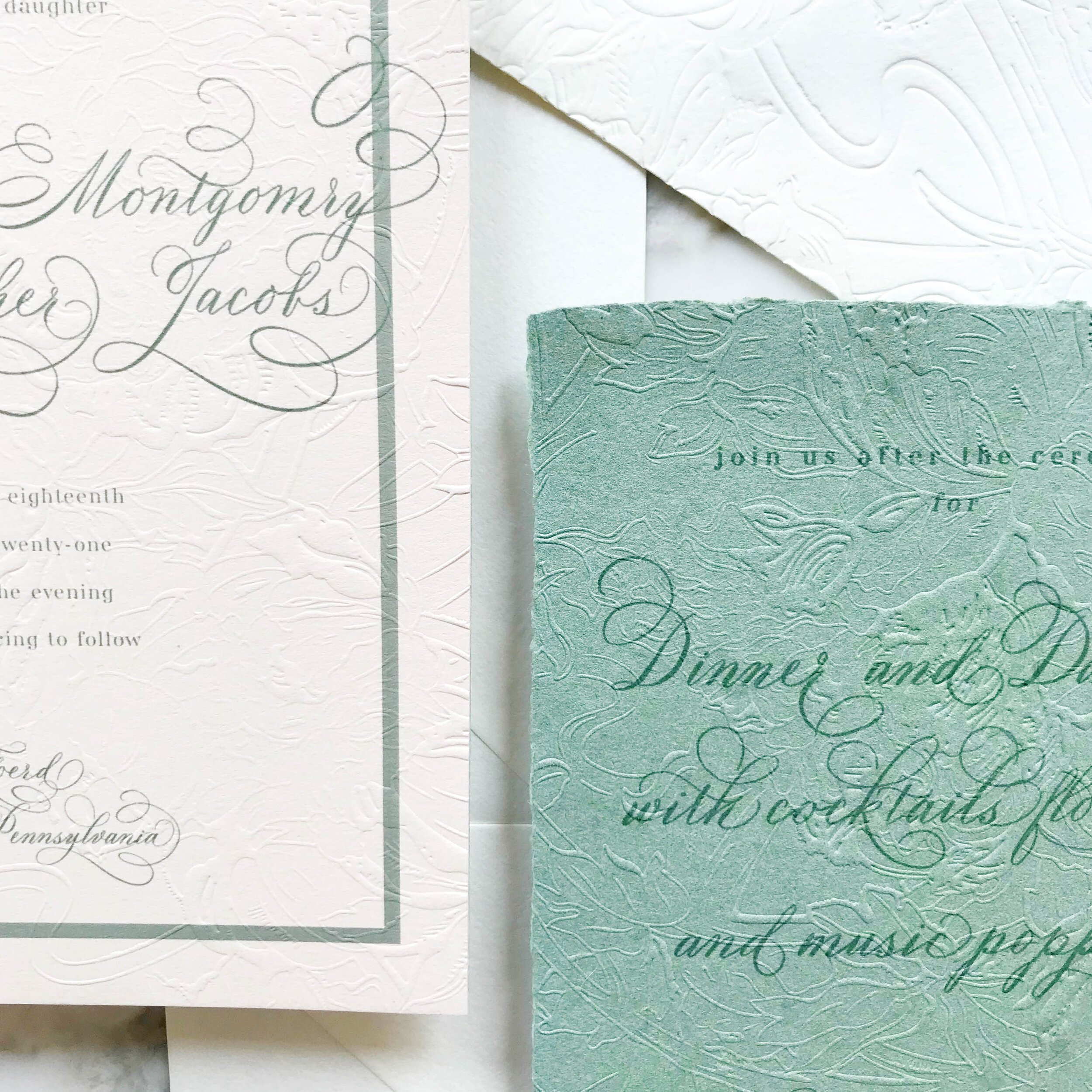 Art Nouveau Wedding Invitations | Embossed Wedding Invitations | Deign House of Moira 