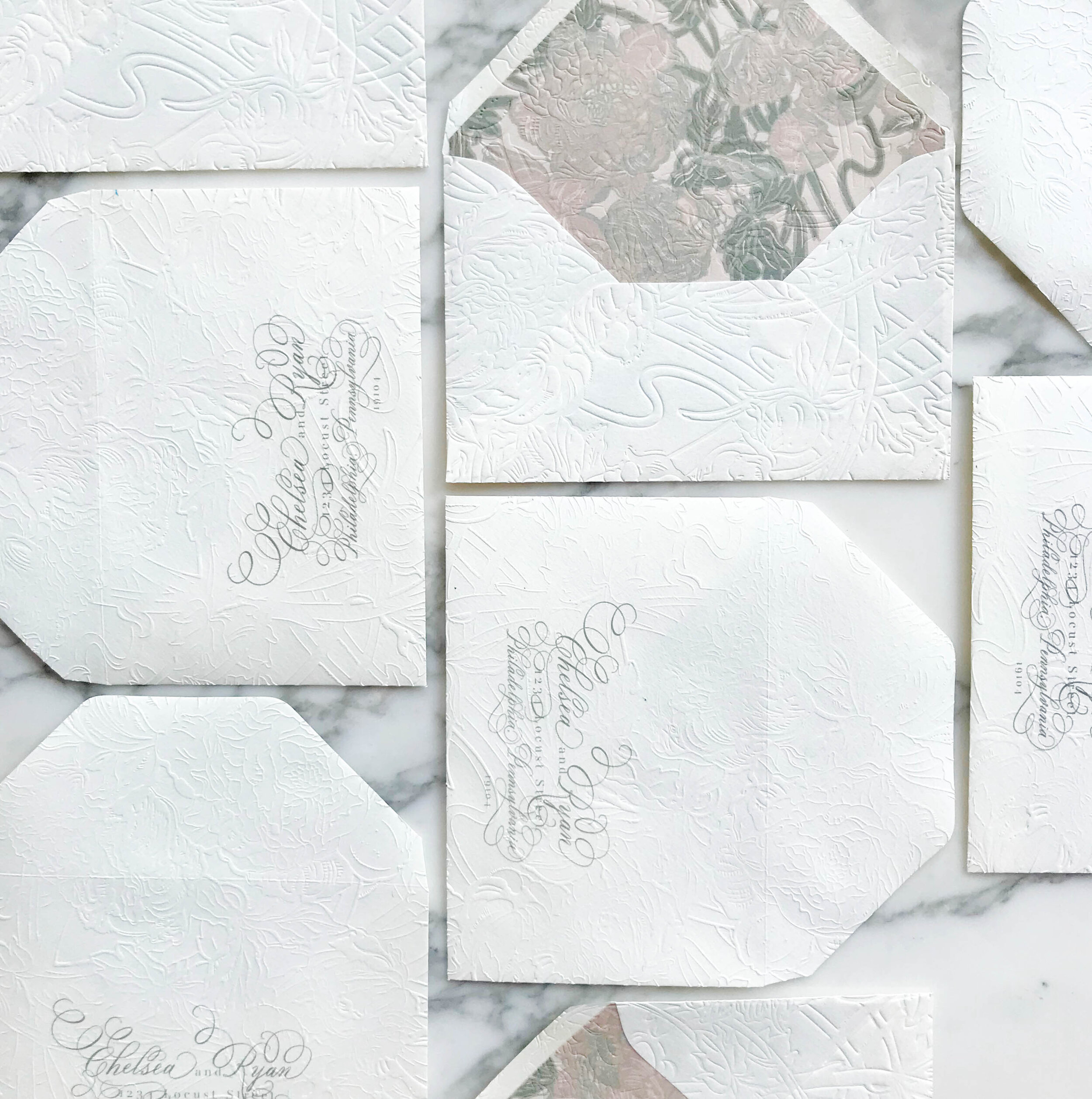 Art Nouveau Wedding Invitations | Embossed Wedding Invitations | Deign House of Moira 