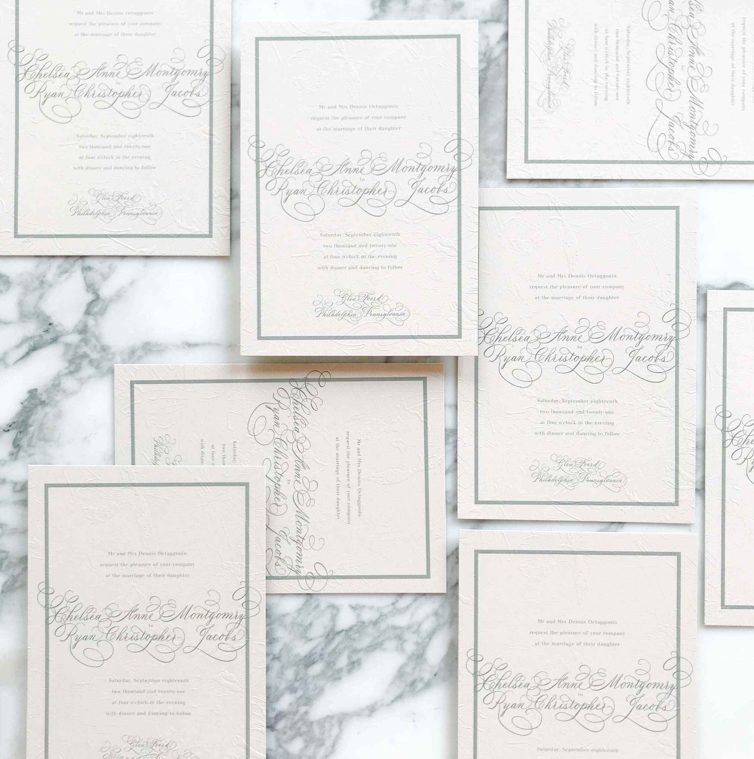 Art Nouveau Wedding Invitations | Embossed Wedding Invitations | Deign House of Moira 