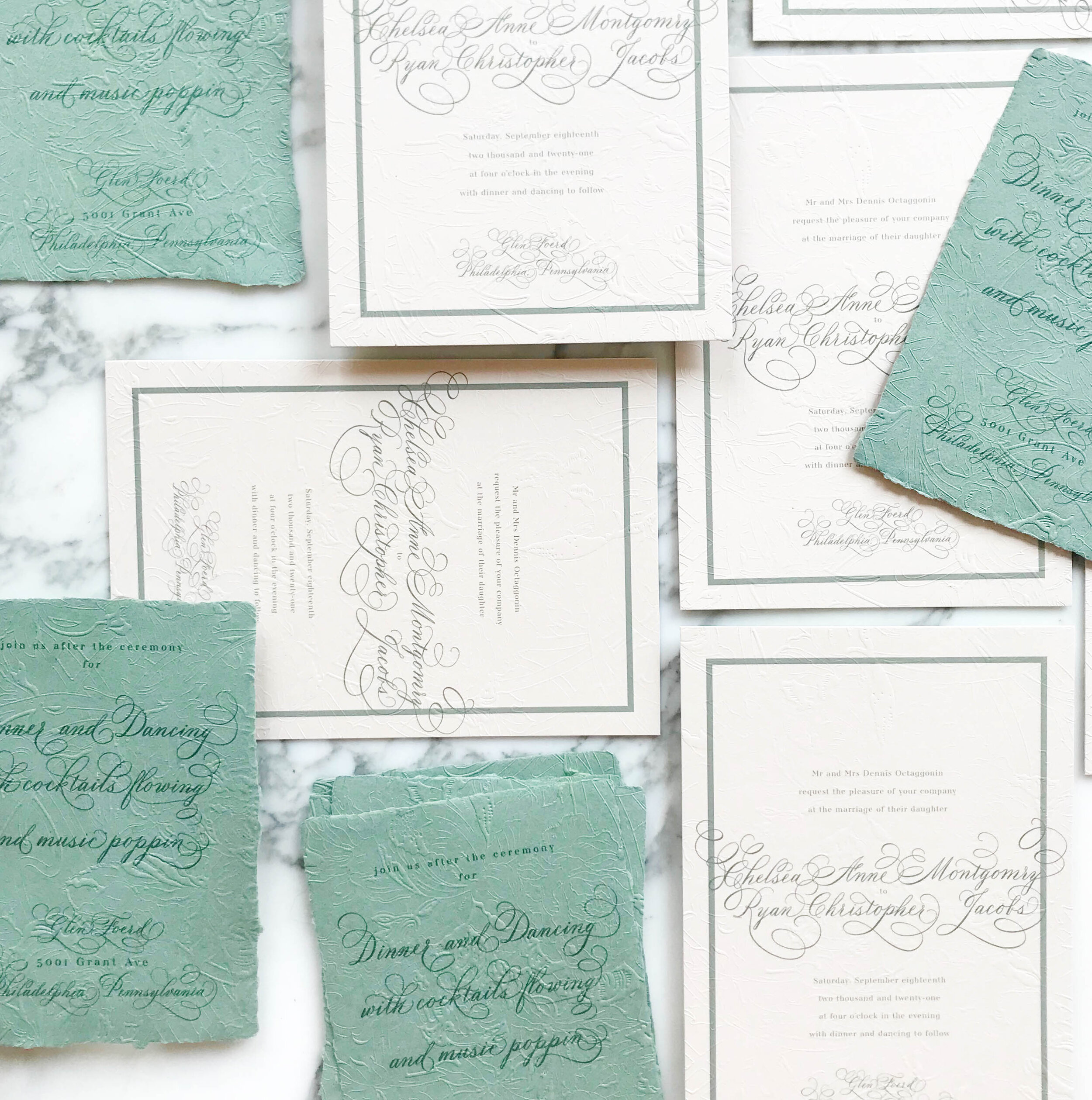 Art Nouveau Wedding Invitations | Embossed Wedding Invitations | Deign House of Moira 