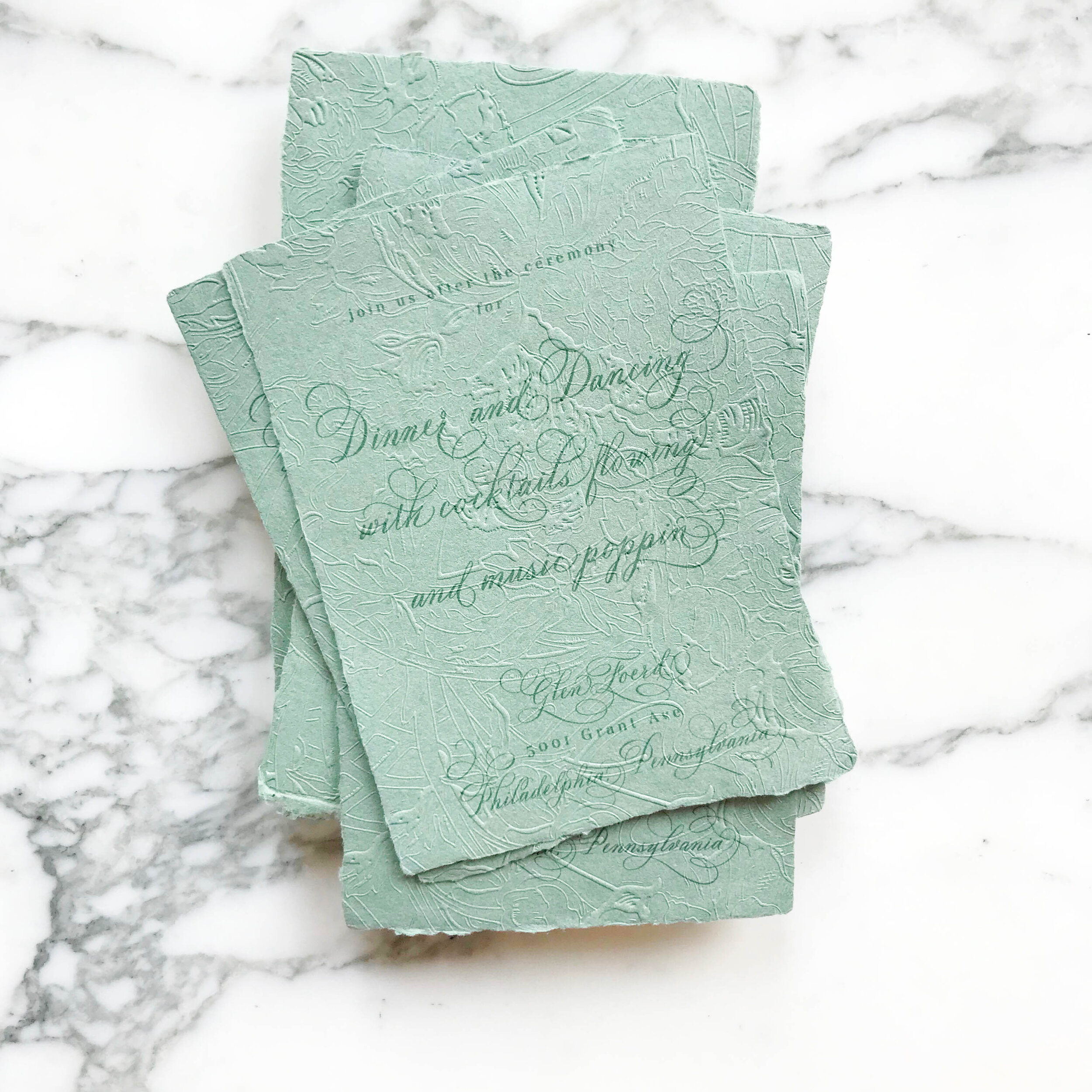 Art Nouveau Wedding Invitations | Embossed Wedding Invitations | Deign House of Moira 