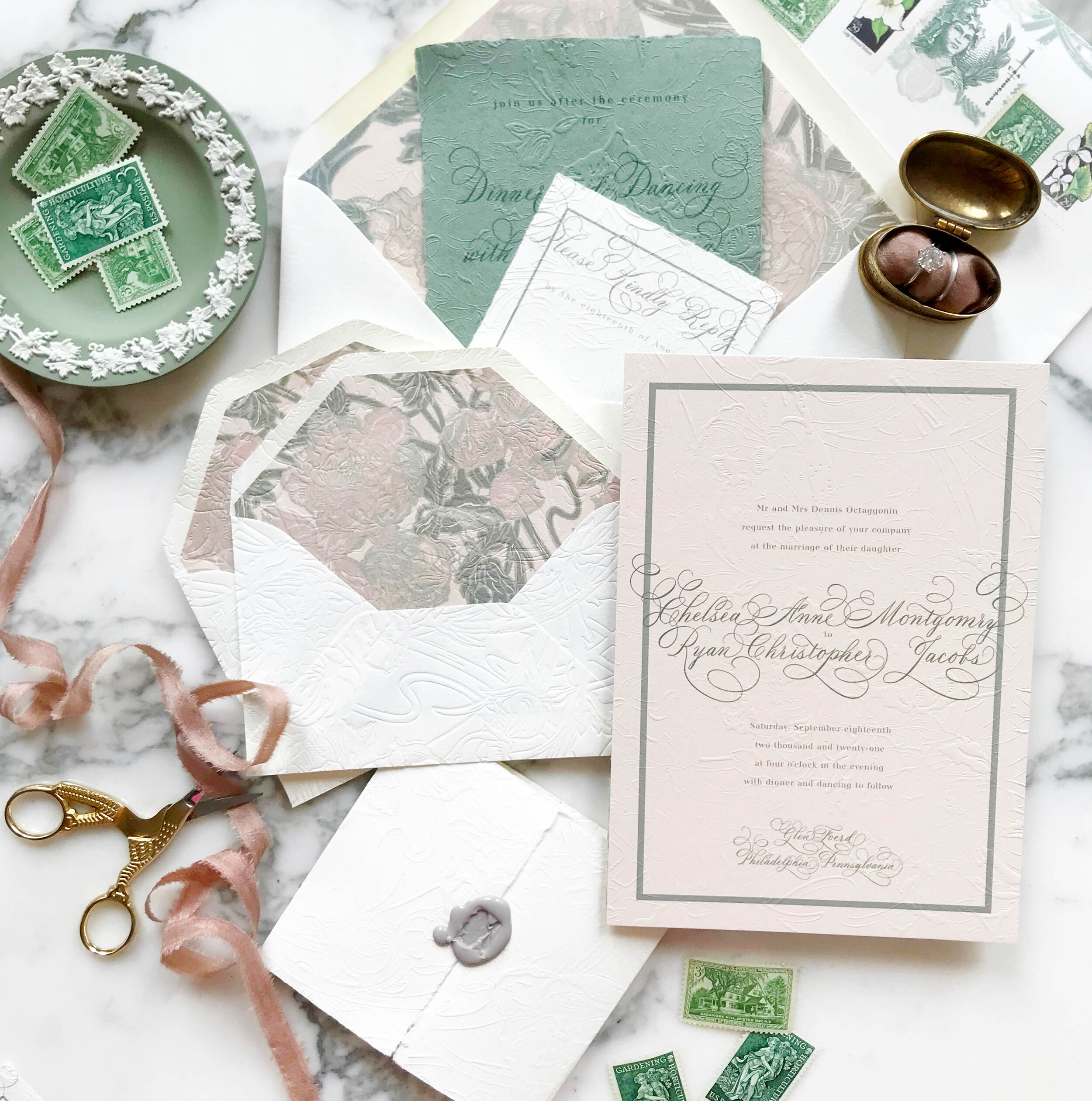 Art Nouveau Wedding Invitations | Design House of Moira