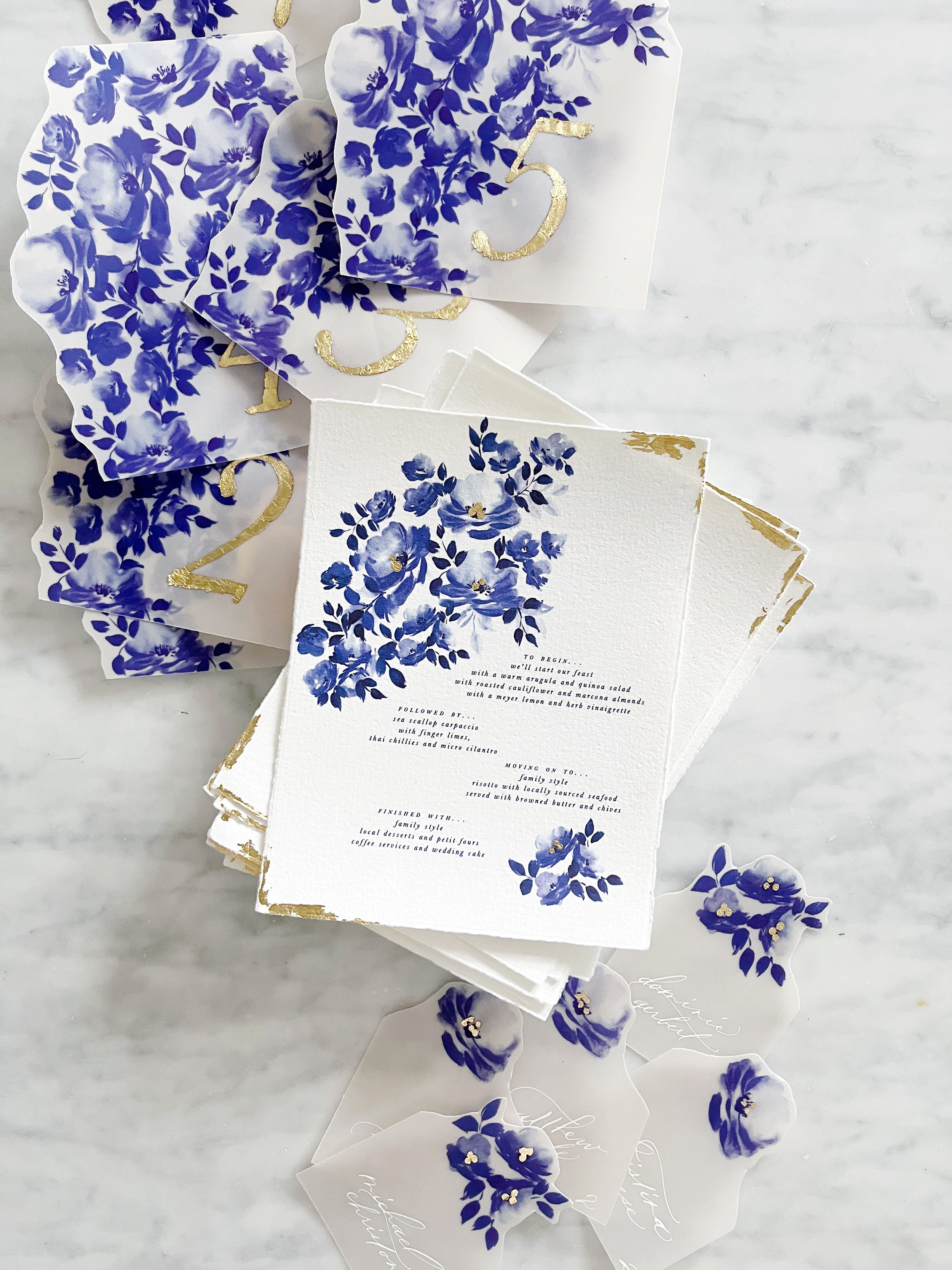 Chinoiserie Newport Blue Wedding Invitations - Design House of Moira Victoria Rothwell 