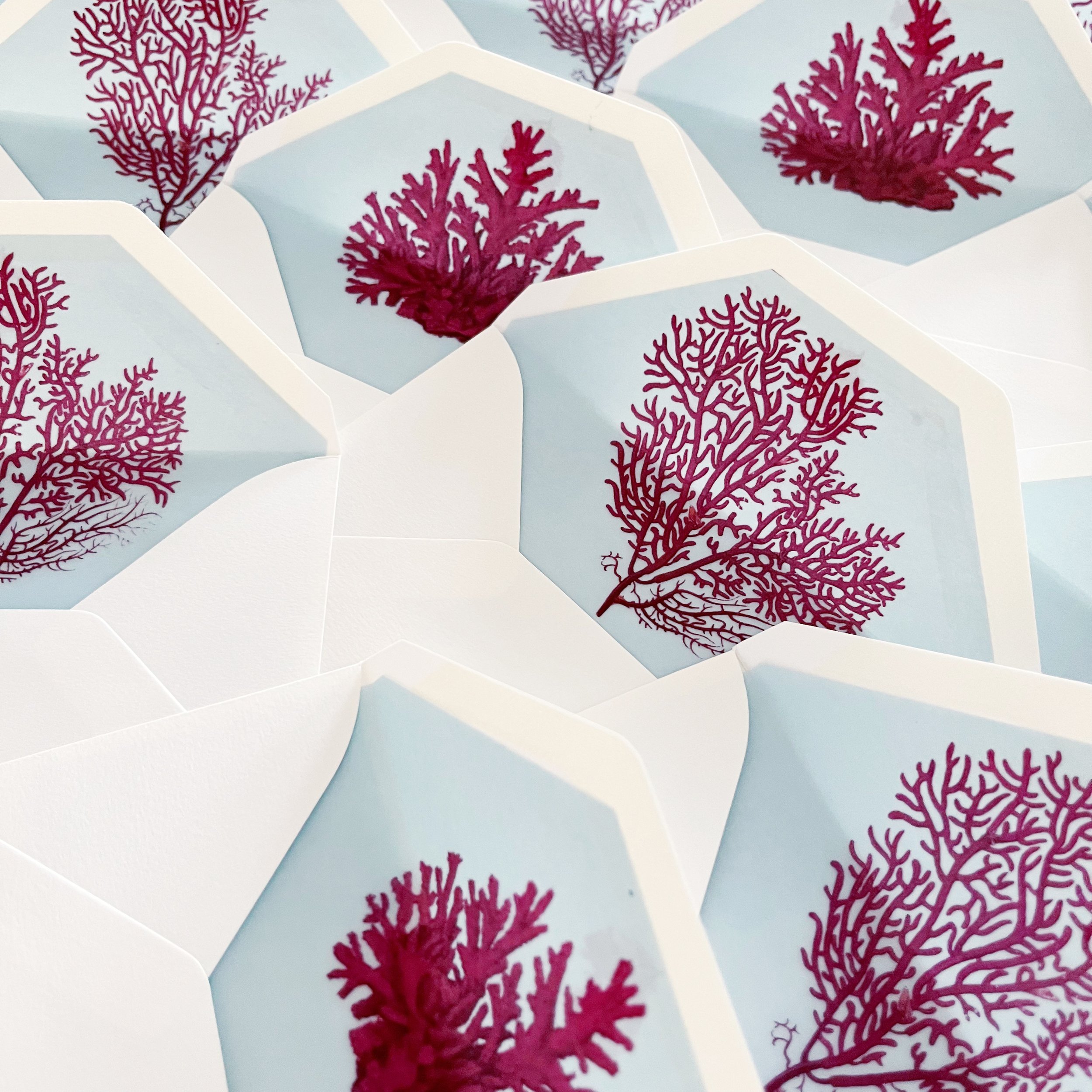Jekyll Island, Georgia Seaside Coral Wedding Invitations | Design House of Moira 