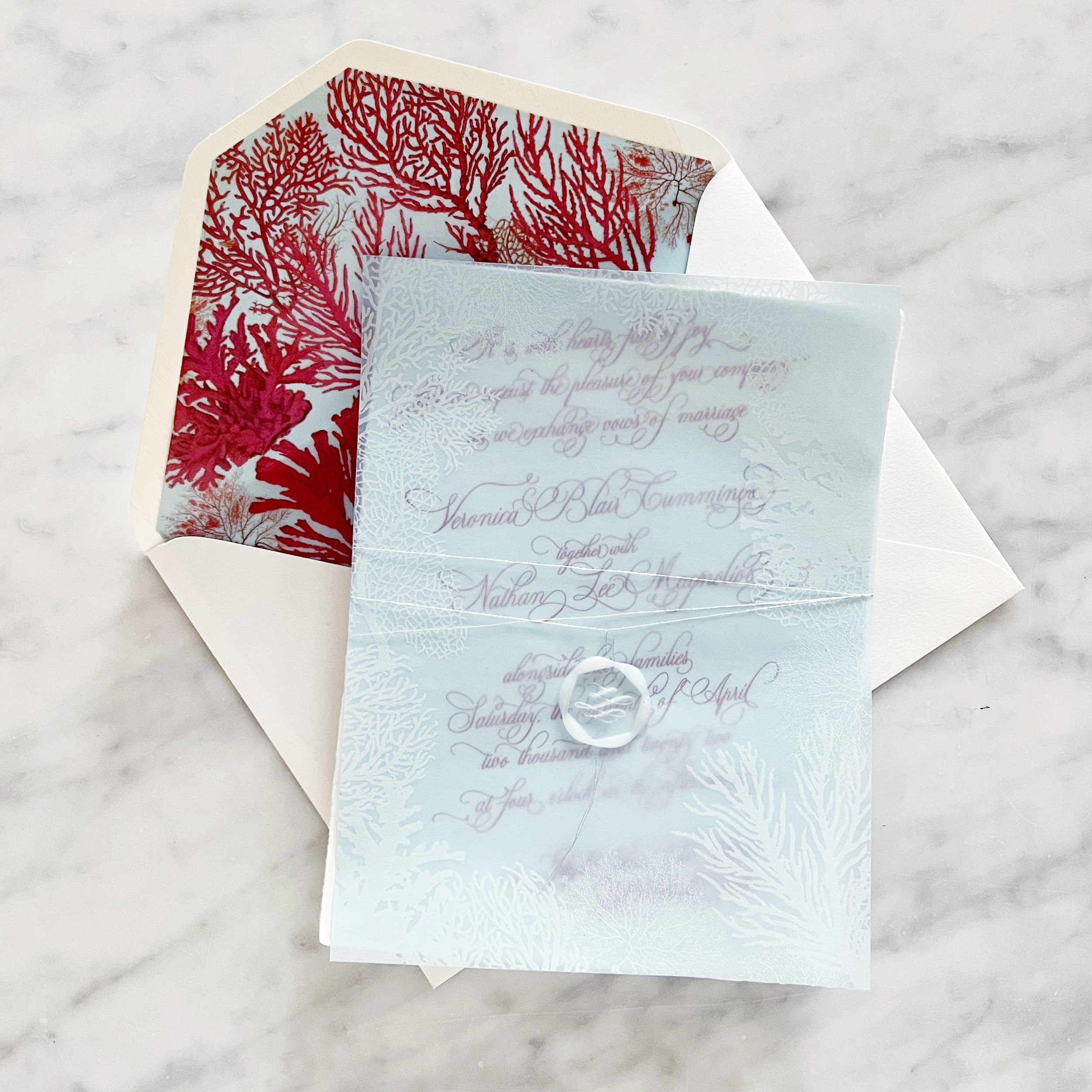 *Jekyll Island Wedding Invitation Suite Botanical Coral Design House of Moira Victoria Rothwell966.JPG