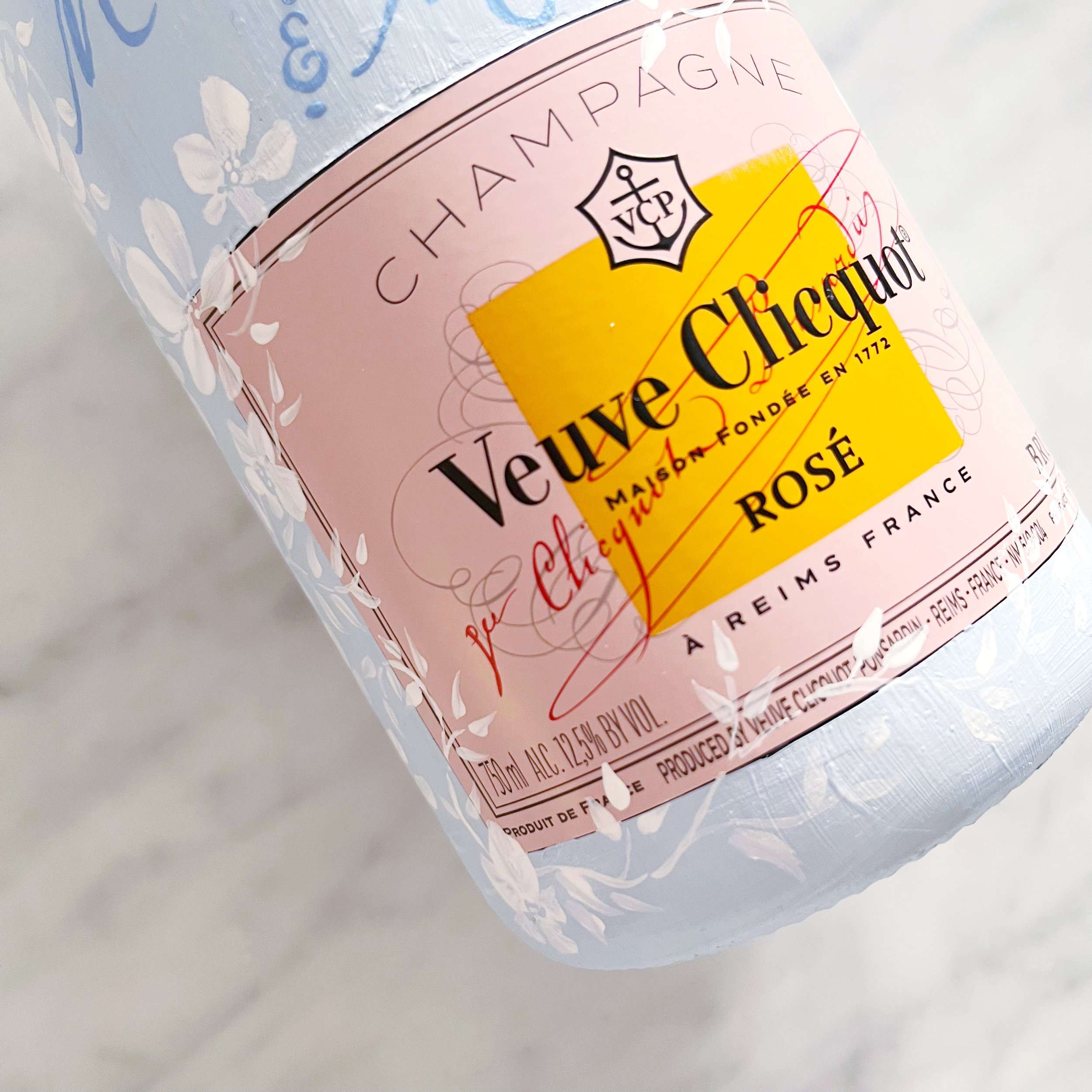 Handpainted Dom Perignon Veuve Wedding Champagne Bottle214.JPG