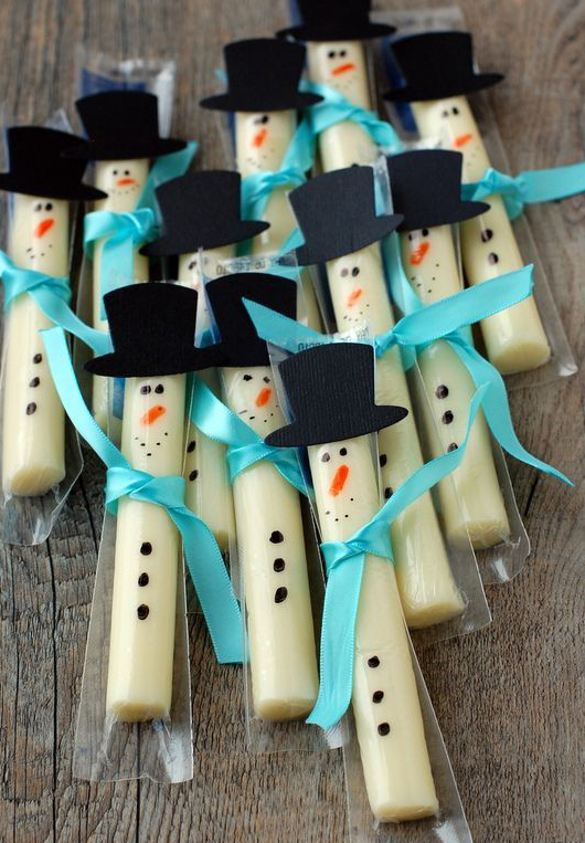 Cheese String Snowman