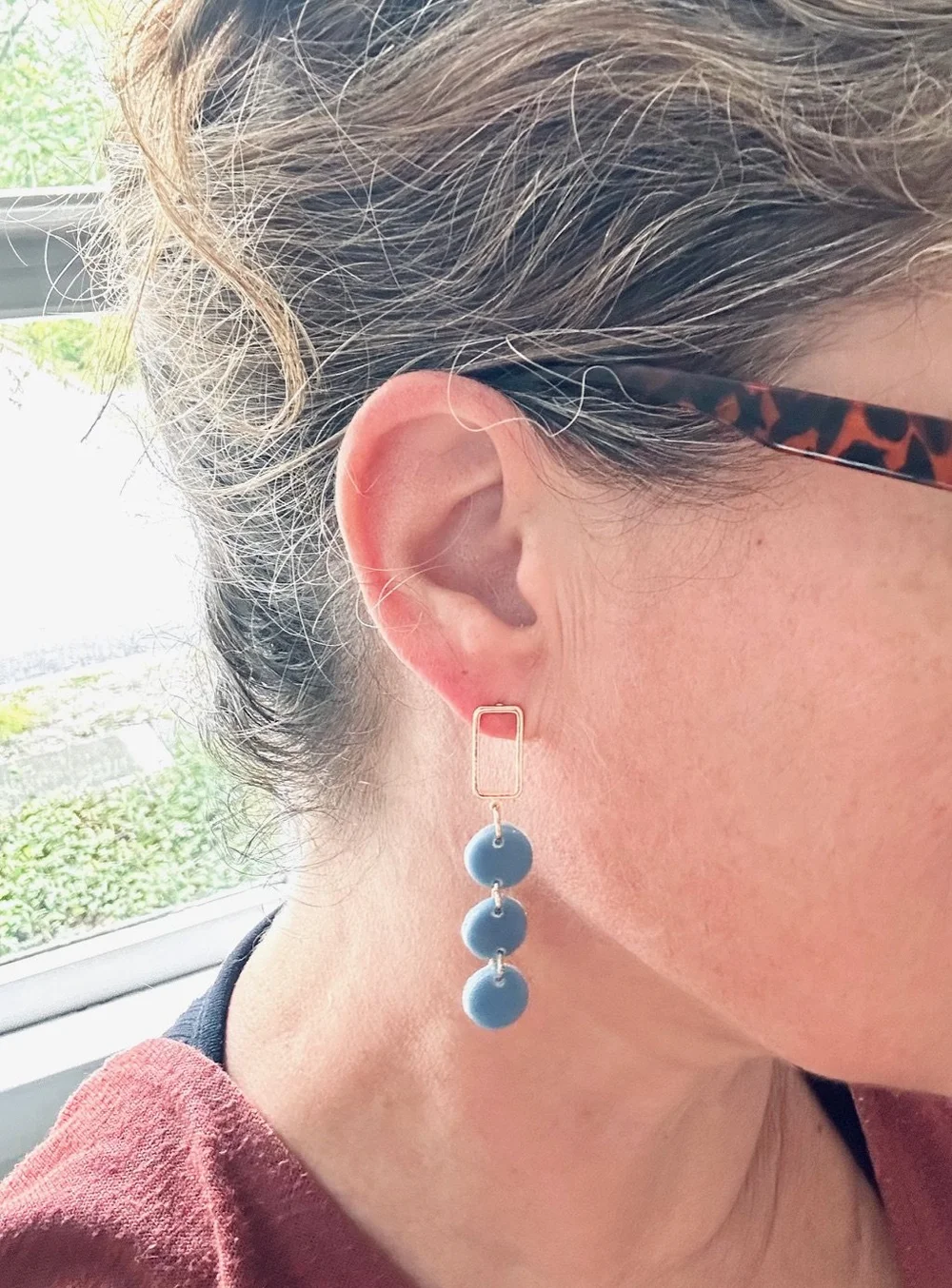 Modern Edge Light Indigo Earrings — CHI design indigo