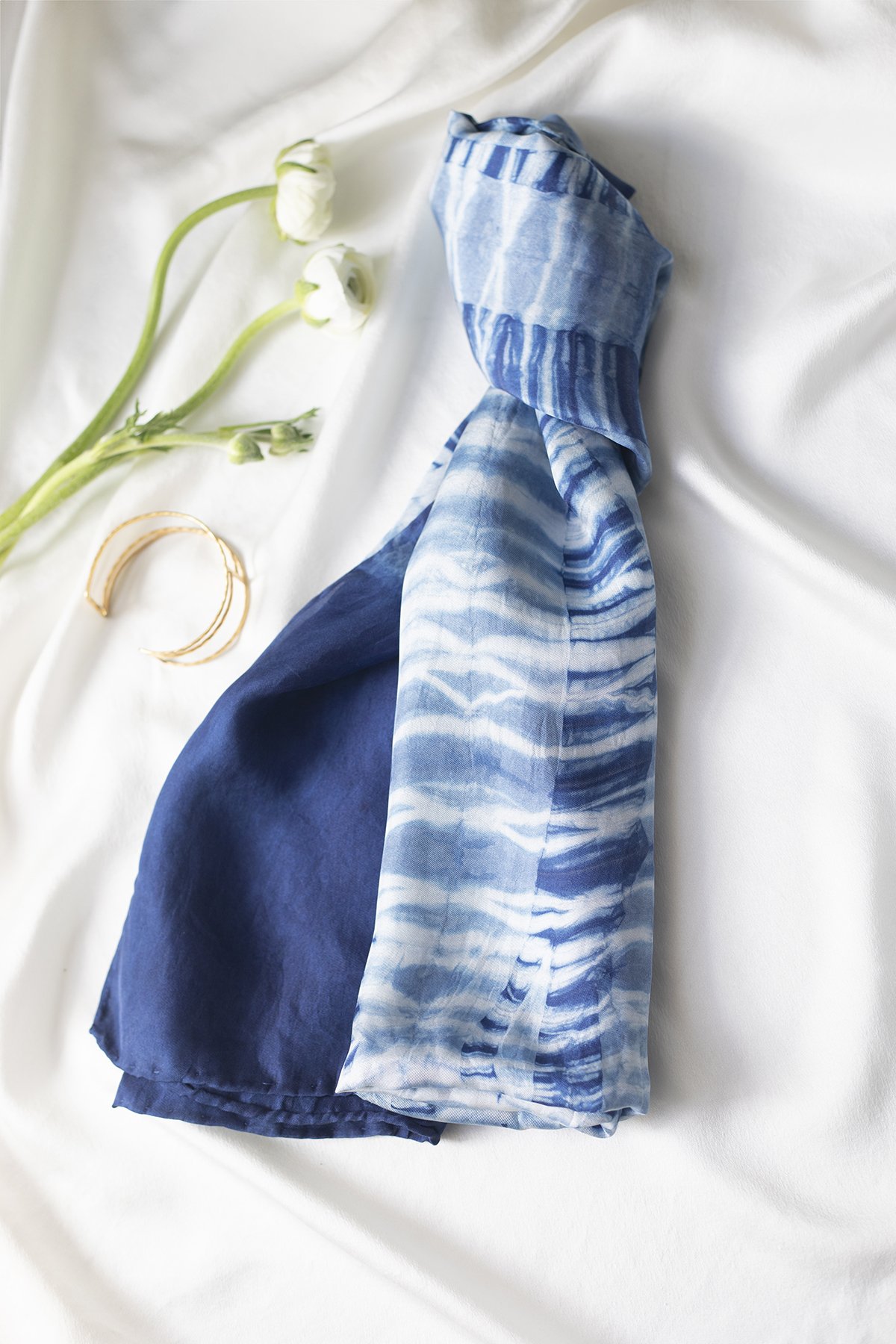 Indigo Roots Silk Scarf
