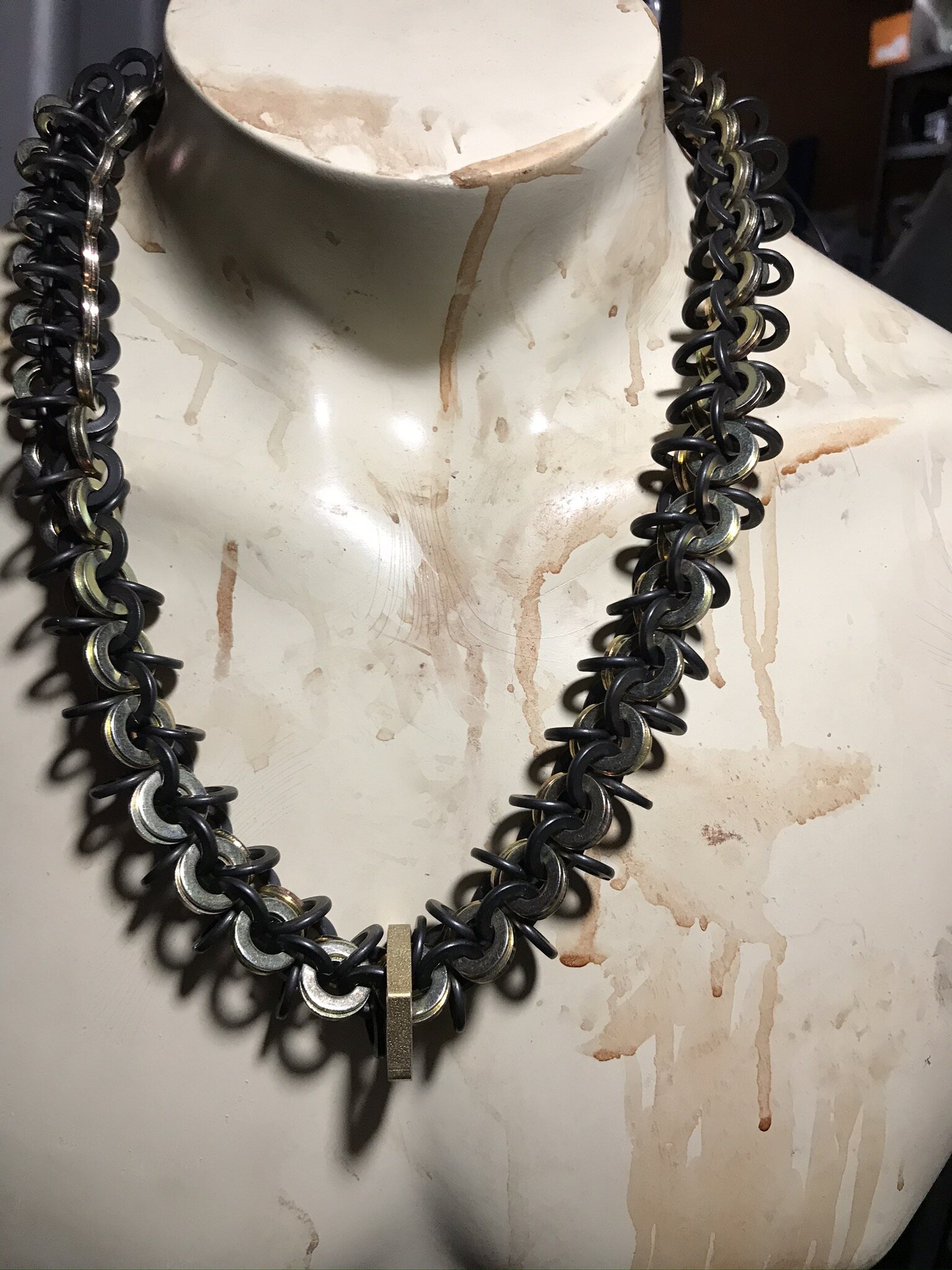 Industrial Chain Mail Long - Necklace
