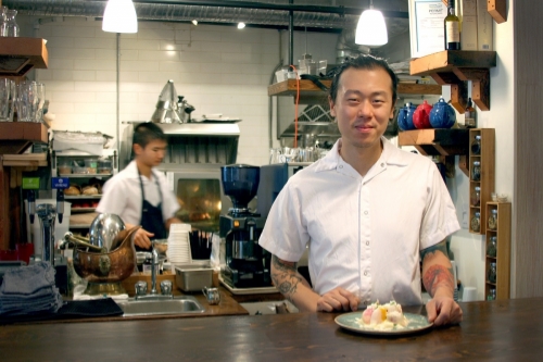 Chef/Owner David Gunawan in his restaurant, The Farmer's Apprentice. This photo originally appeared in The Georgia Straight, October 1, 2013.