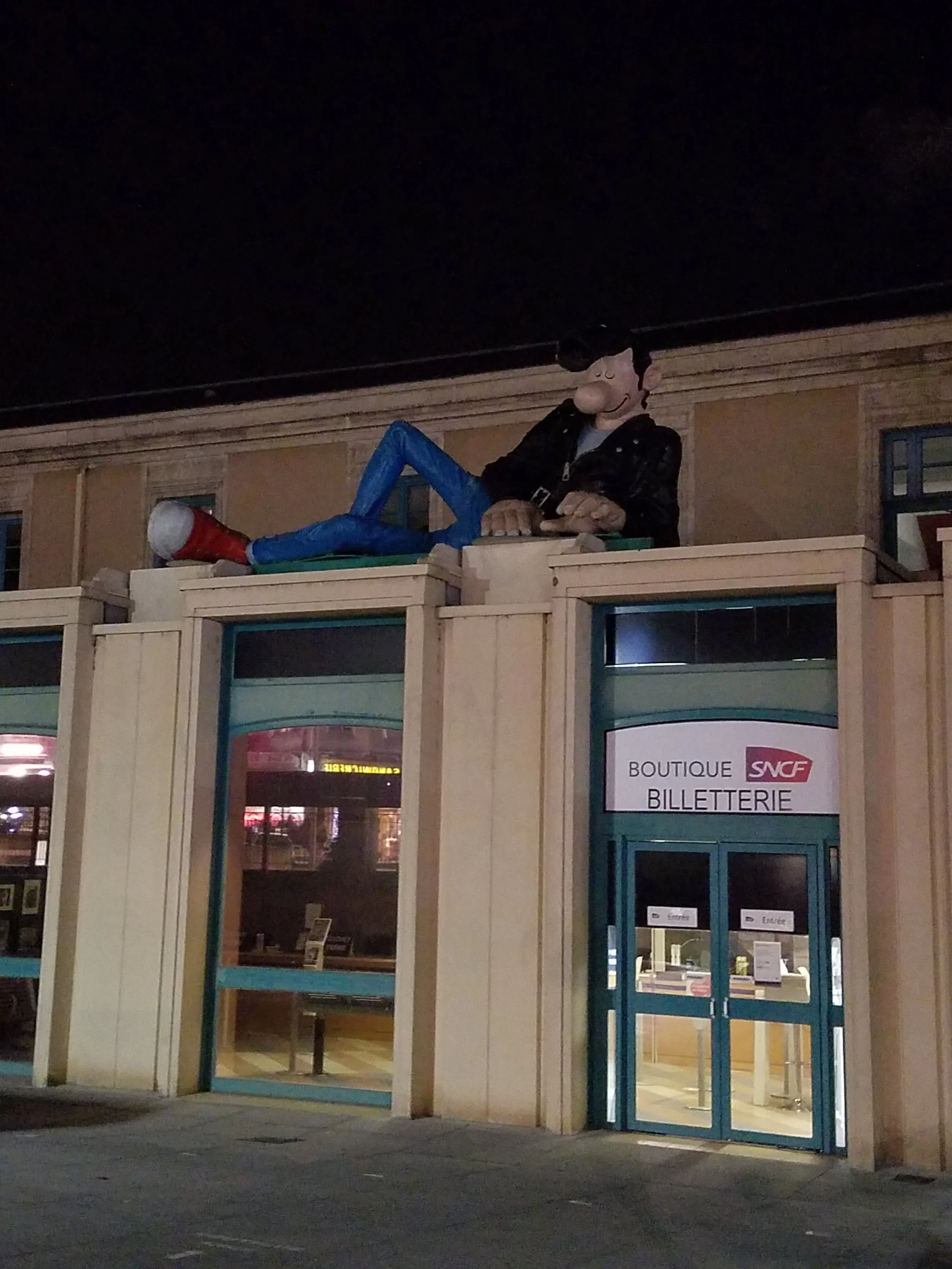The train station. This guy just stays here forever, I guess.
