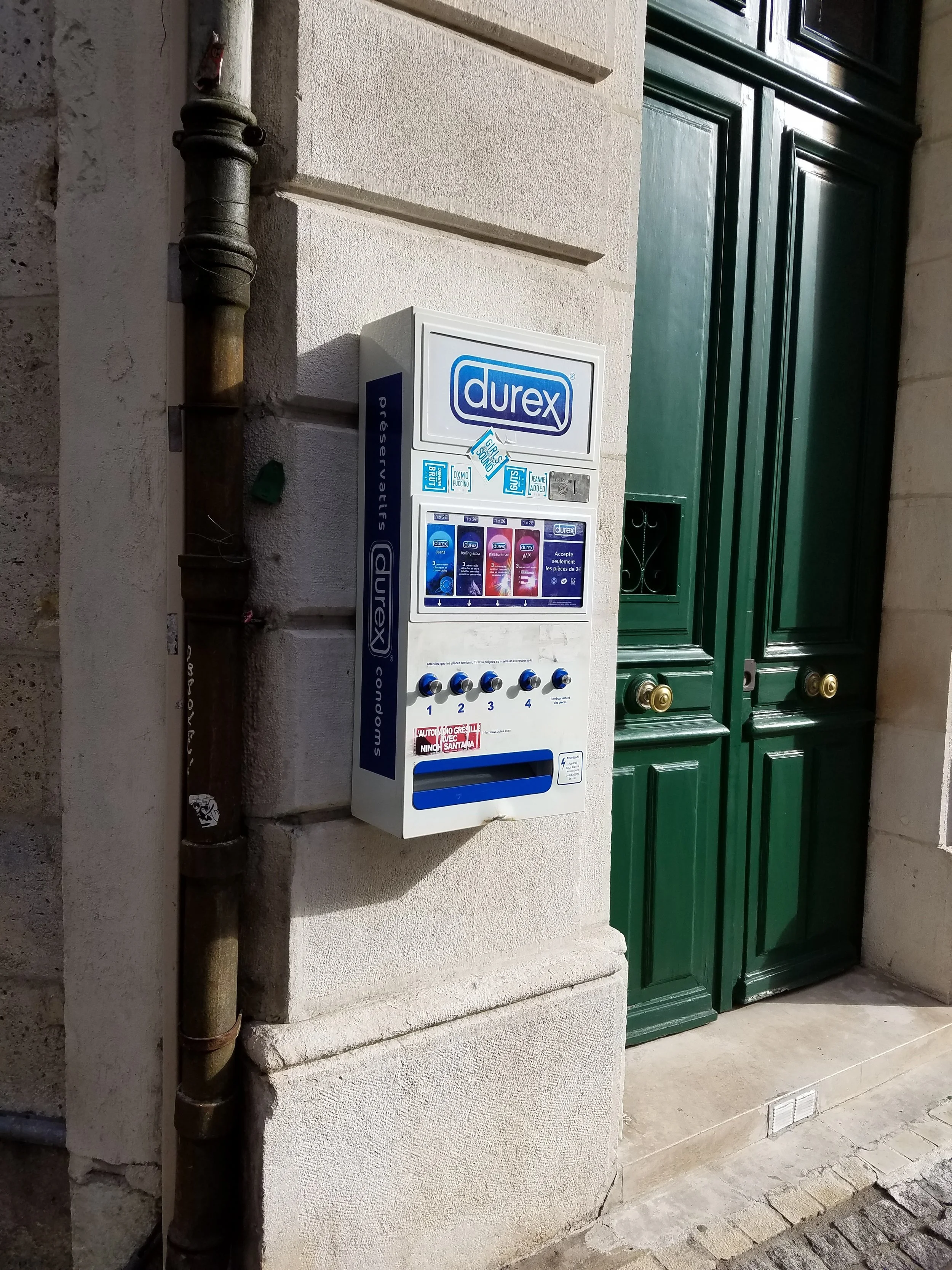 Condom vending machines on the street!