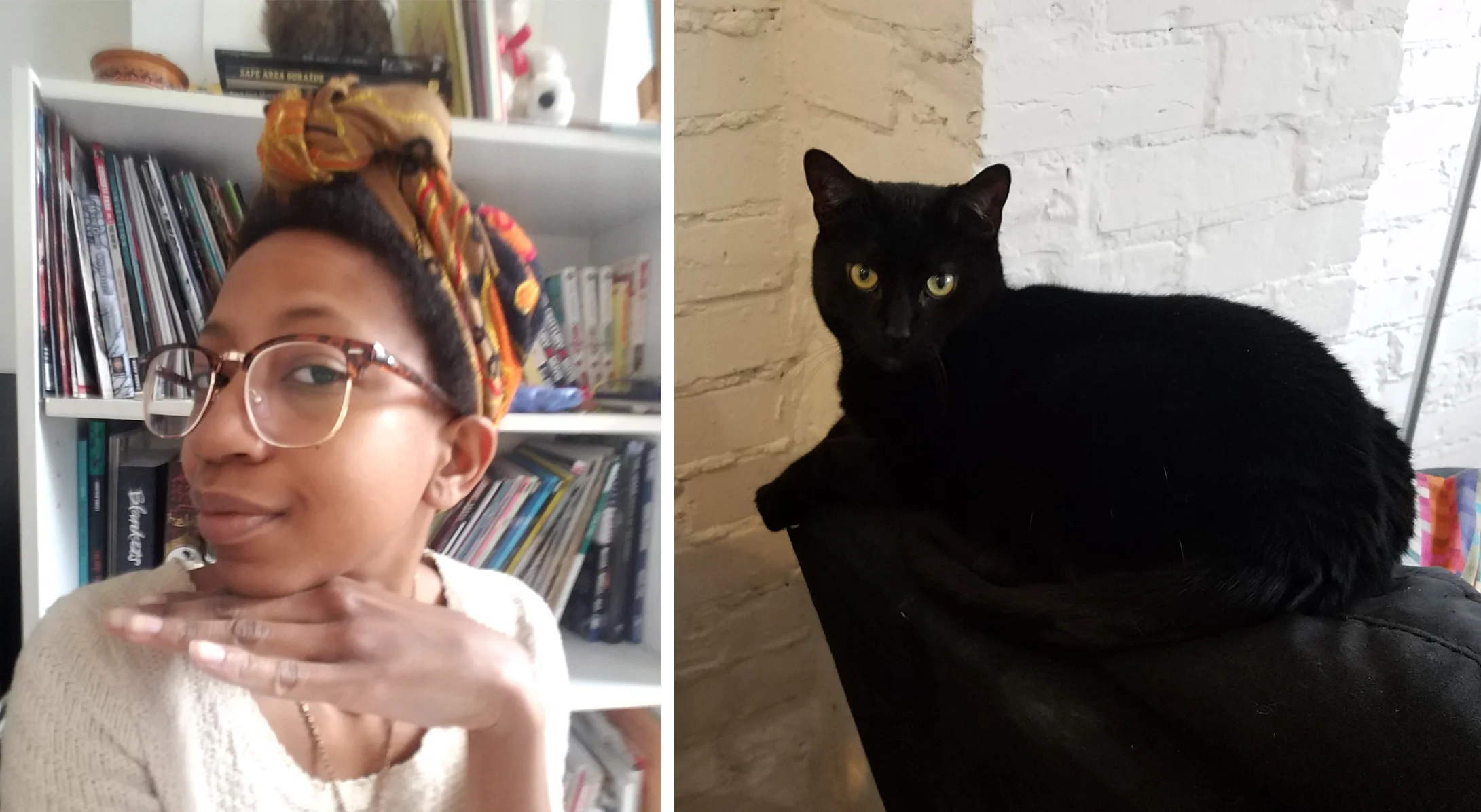 That one day I thought I looked cute VS how my cat felt about it. It's cool, Qat. You don't have to love me. I love me. Most days, anyway. So there.