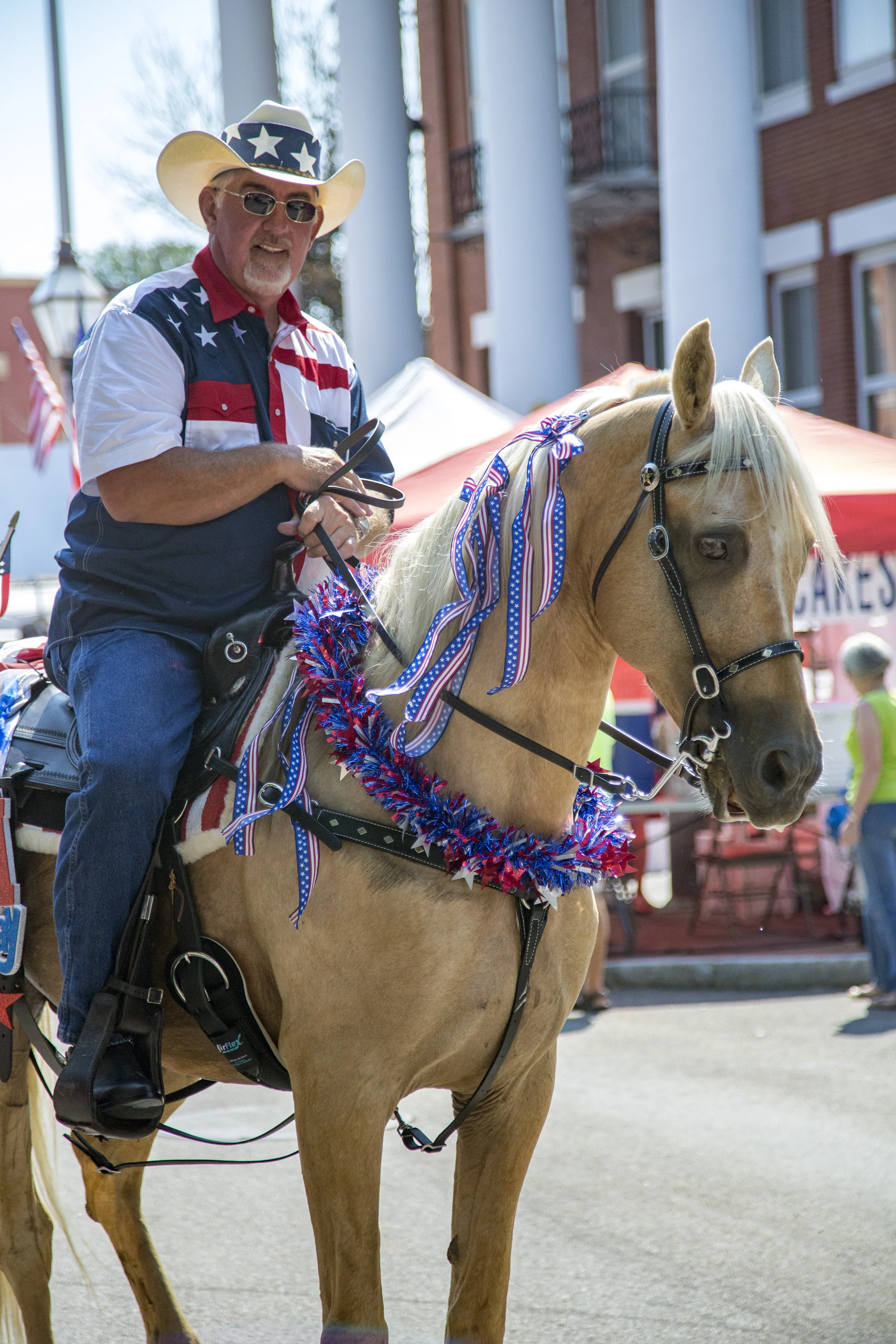 A man and his horse. Downtown Jonesborough, Tennessee.