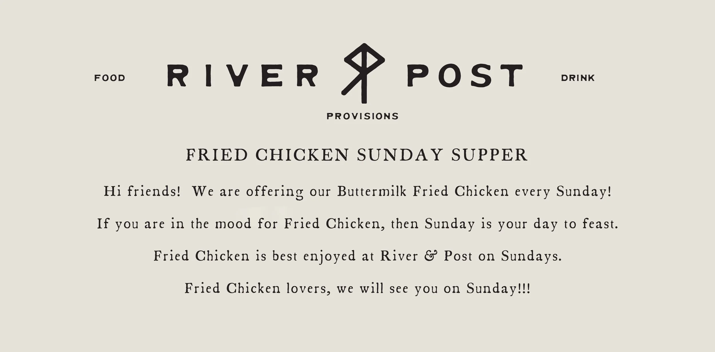 Menu — RIVER & POST
