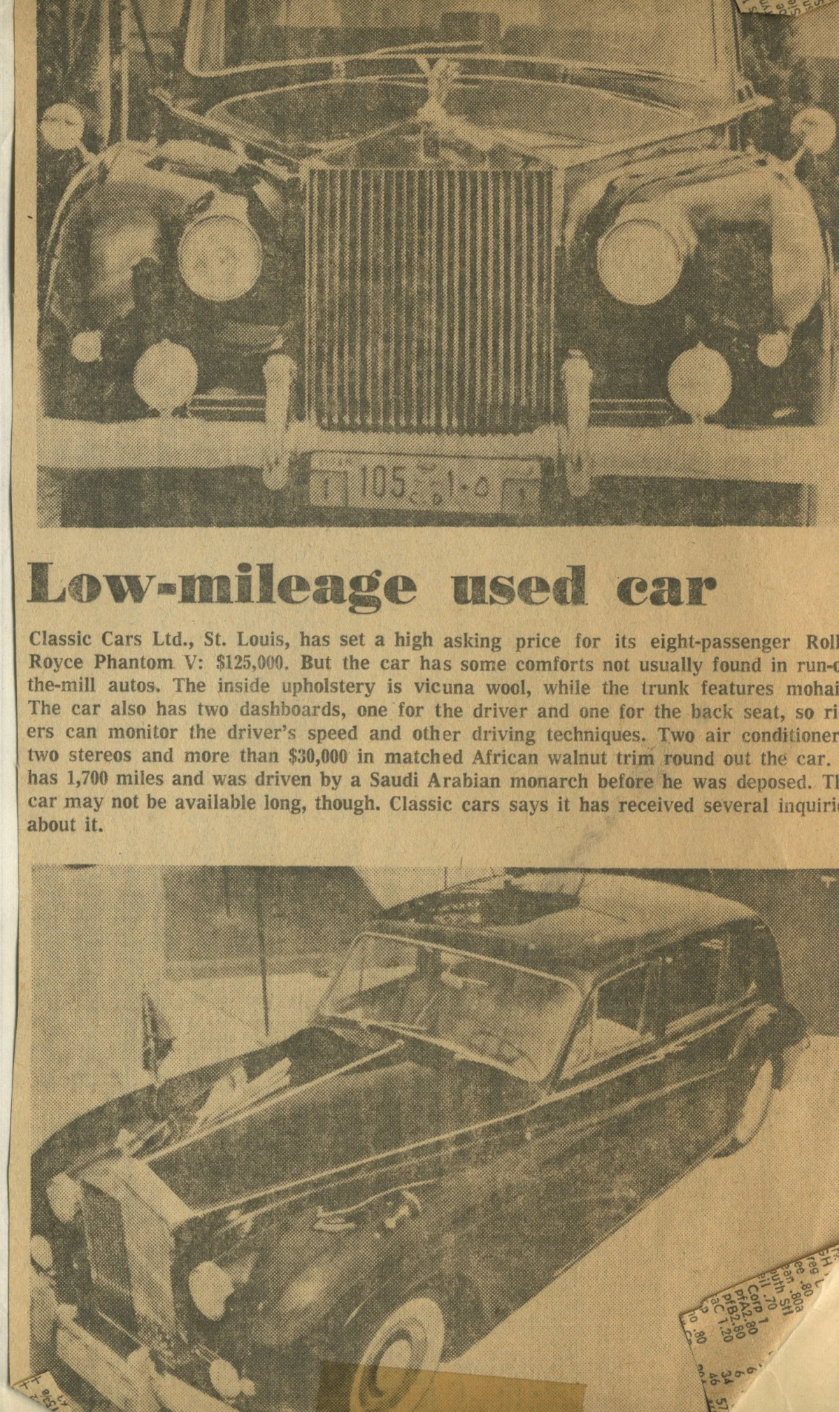 Ad for the Phantom V