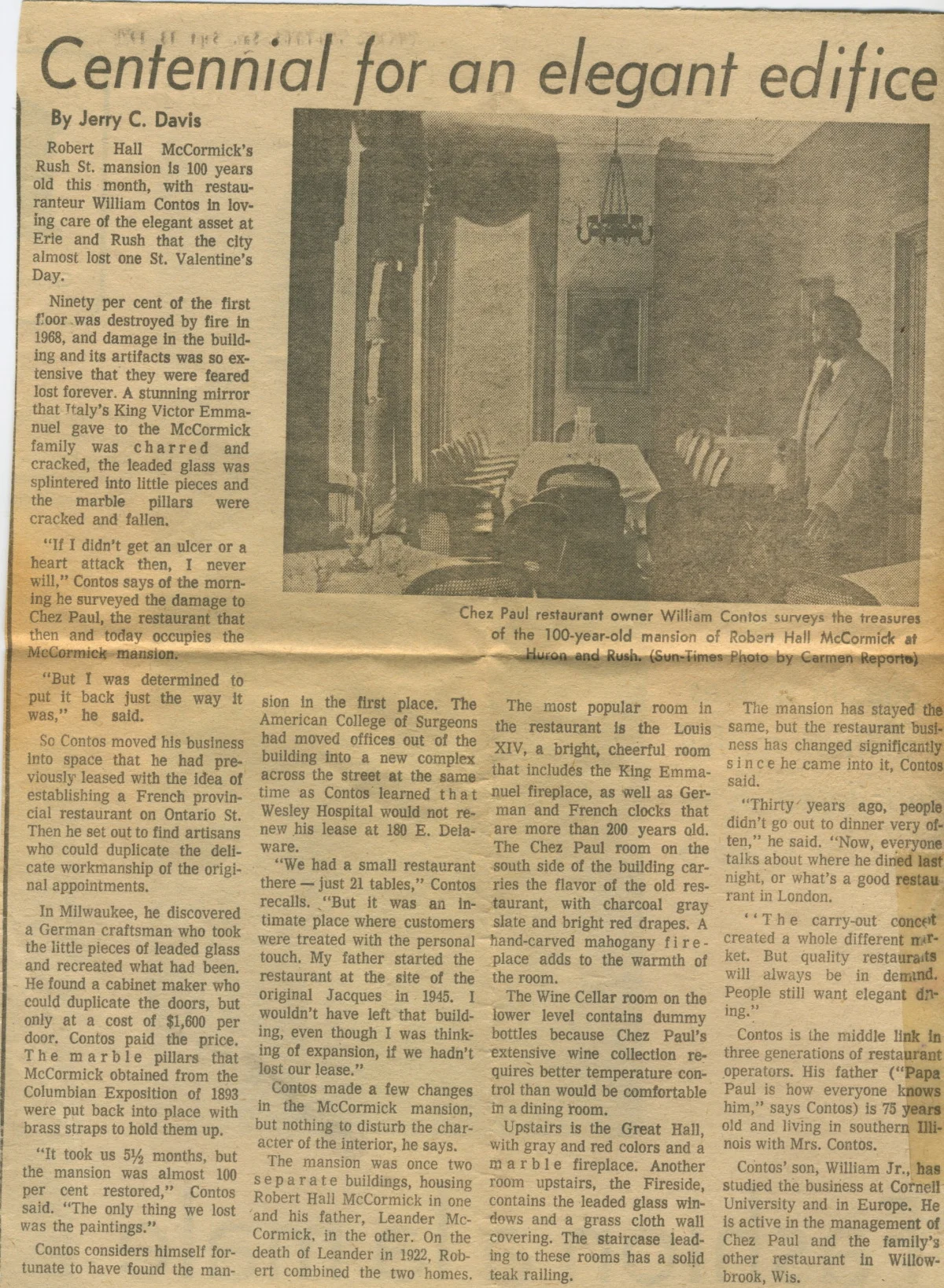 Chicago Tribune article on Chez Paul