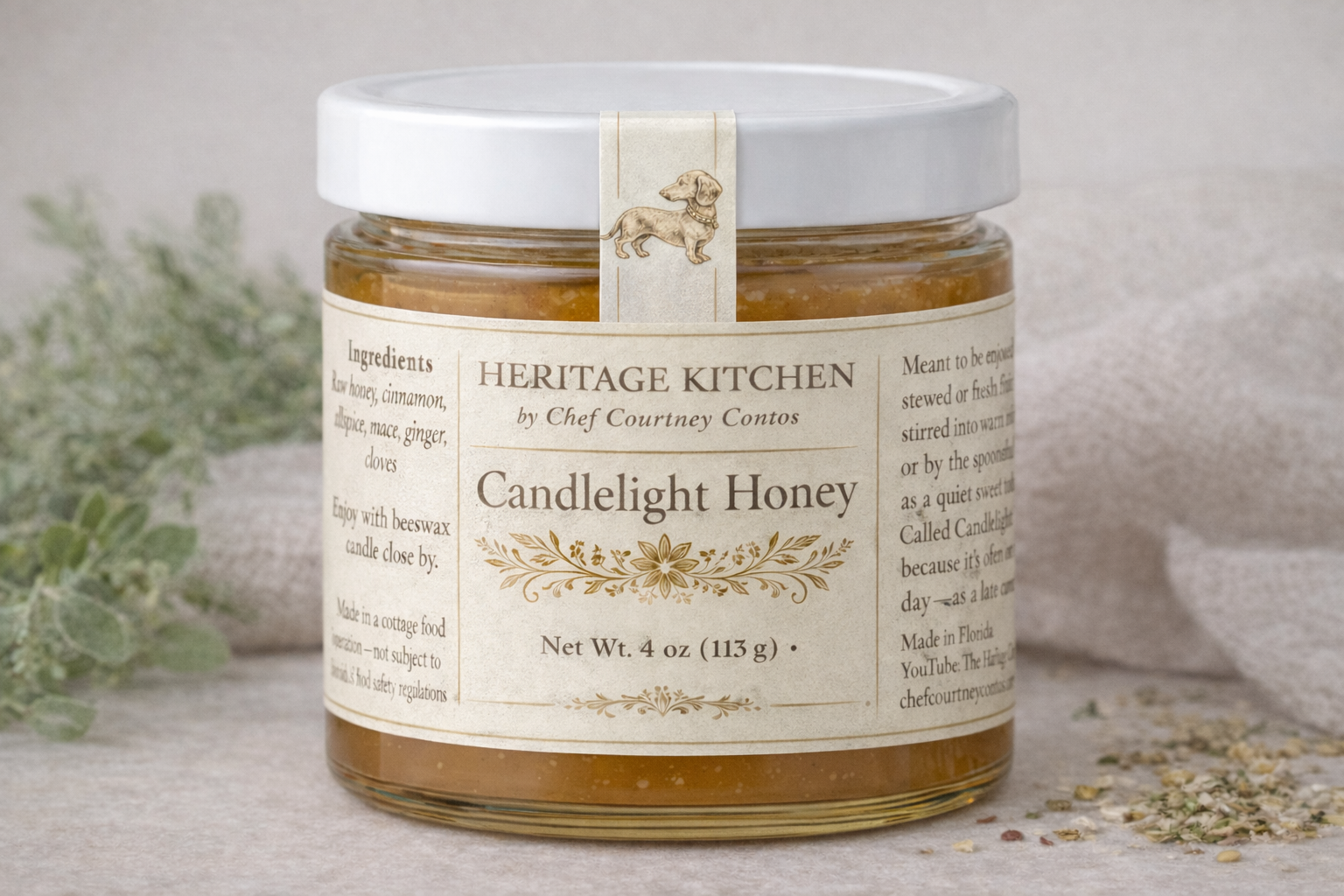 Candlelight honey in a vintage jar.png