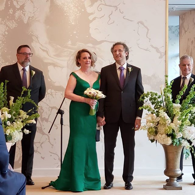 Congratulations to our beautiful bride Maura (in her stunning green dress!) and her handsome groom Mike!