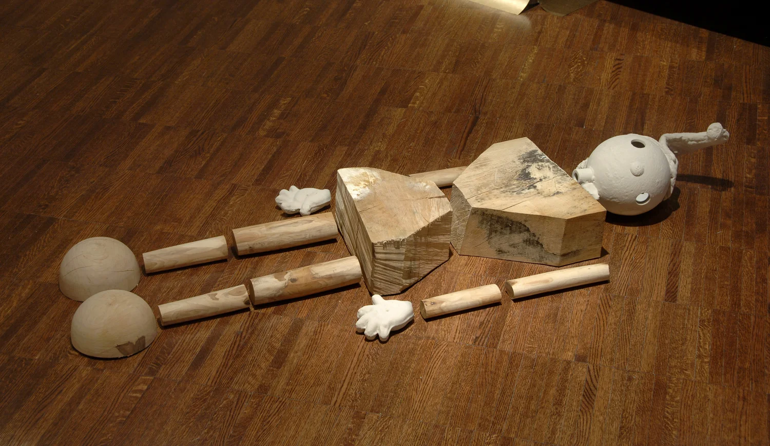 “Untitled” (Noddy Figure), rapid prototype and wood, 53 x 18 x 8 inches, 2009