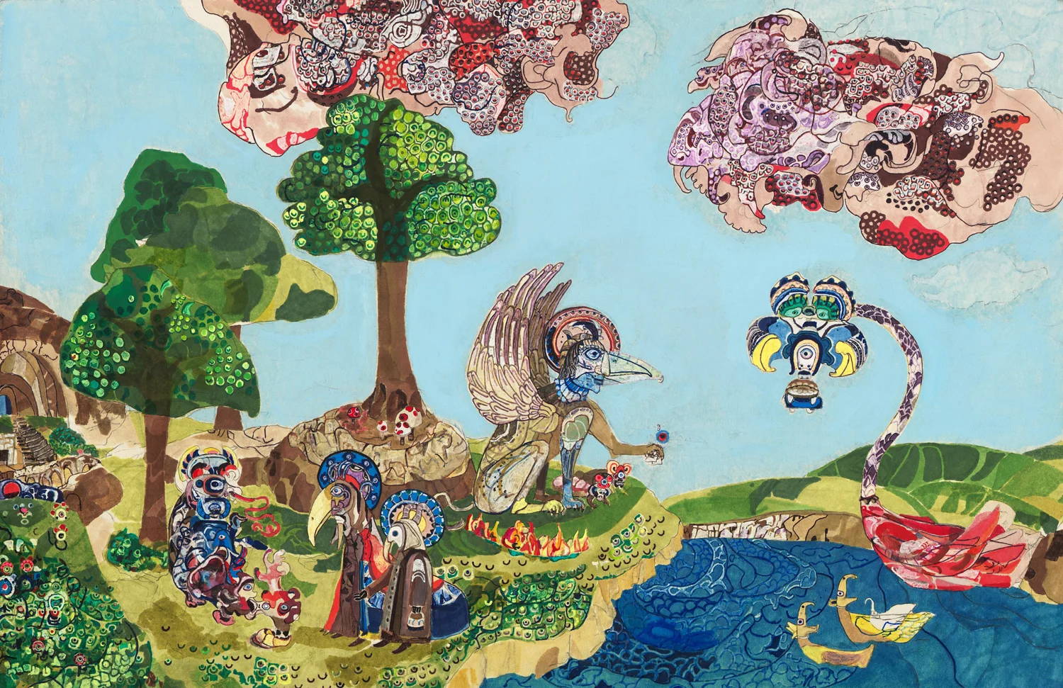 Gryphon Meets Orchid Swan   20x13