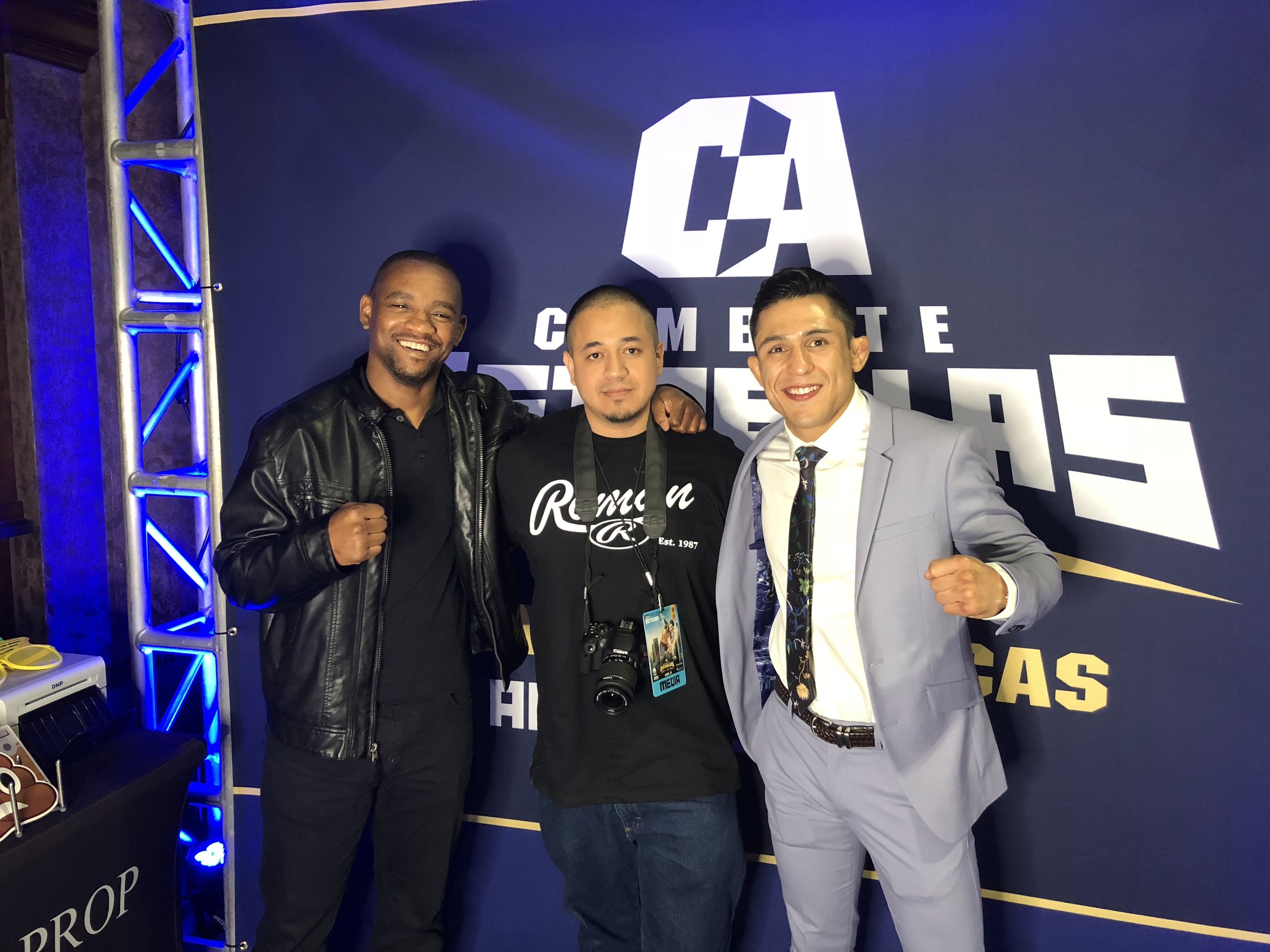 Ray Roman, and MMA Fighters Yves Edwards, Erik Perez at COMBATE ESTRELLAS I 2.JPG