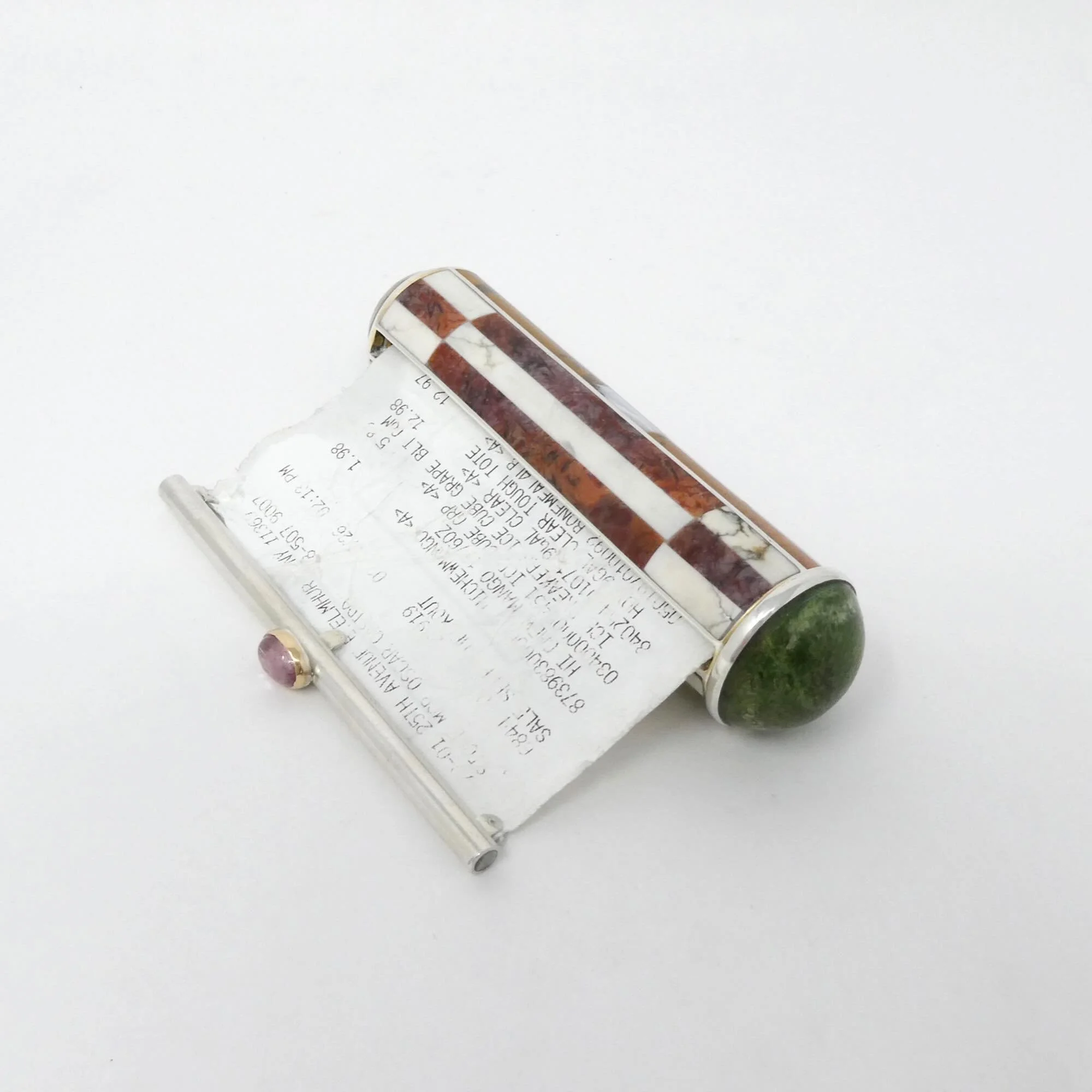 A special piece I finished earlier this year, &lsquo;Reliquary for a Duane Reade Receipt&rsquo; will be on display as part of &lsquo;Here, There, &amp; Everywhere&rsquo; in the gallery @brooklynmetalworks, opening this Saturday!
