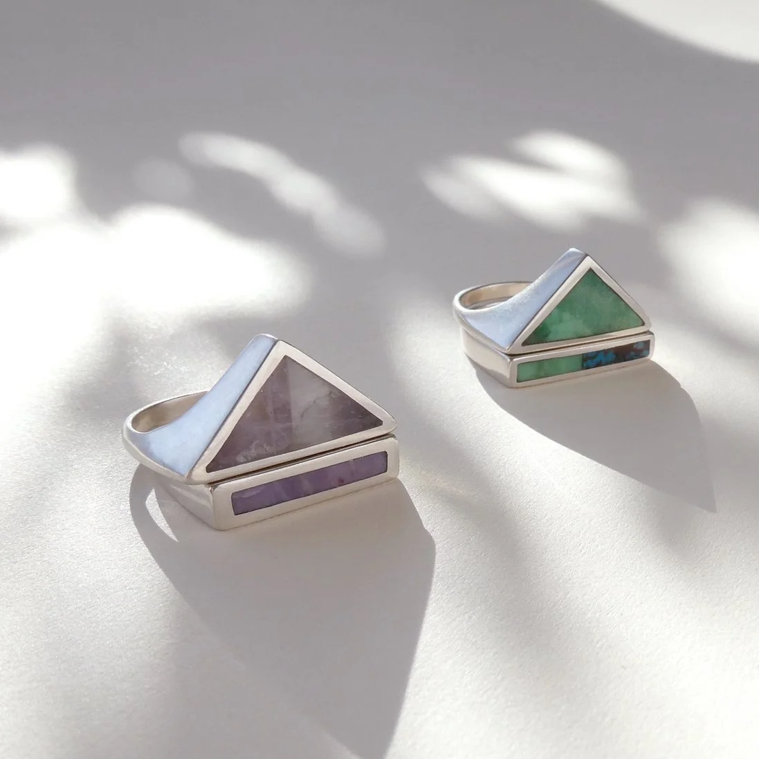 stacks triangle inlay and bar inlay purple and green.JPG