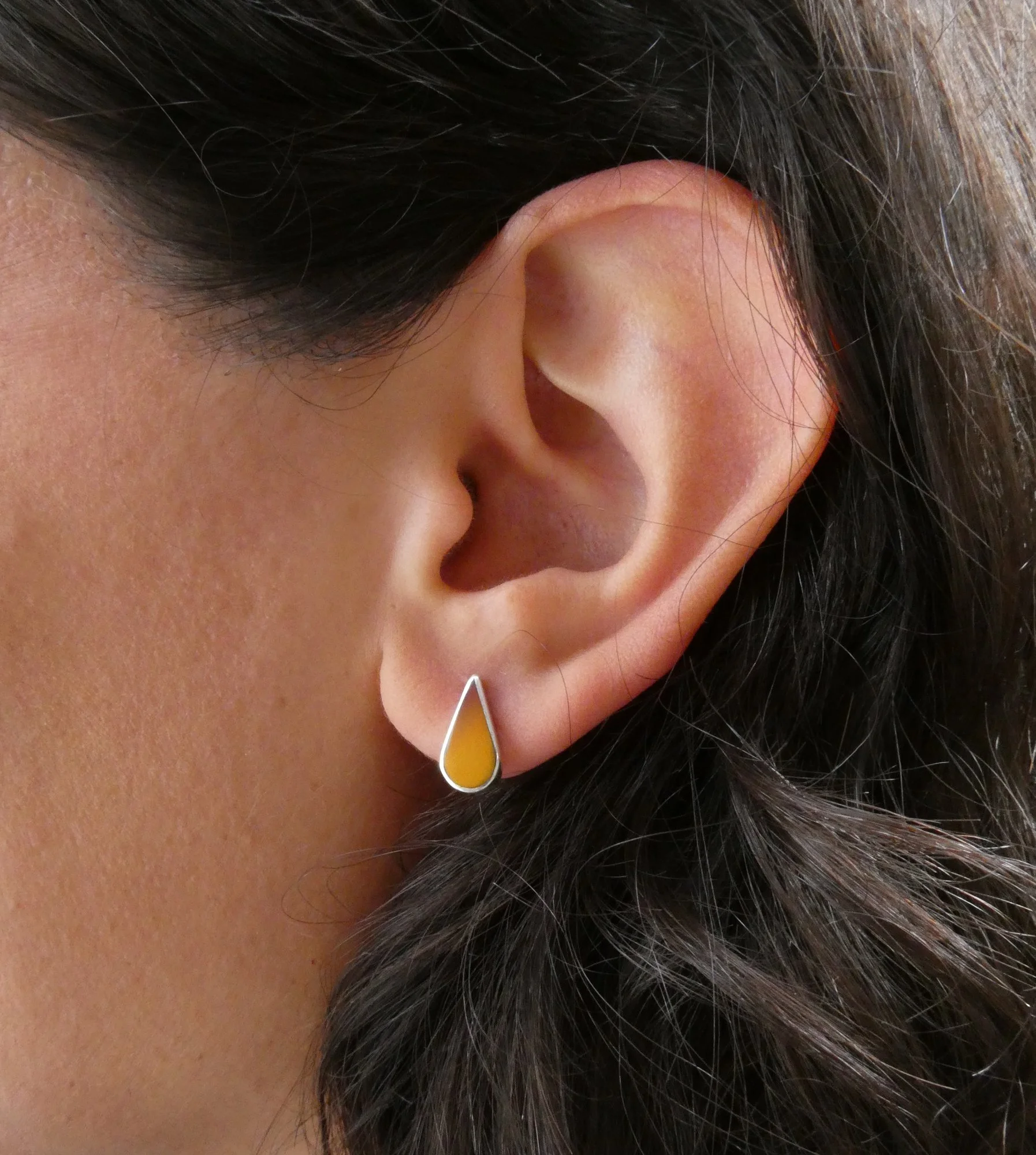 tear drop stud mookaite on ear.JPG (Copy)