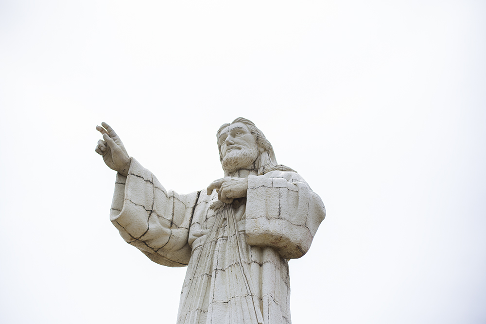 Giant Christ statue blessing San Juan del Sur