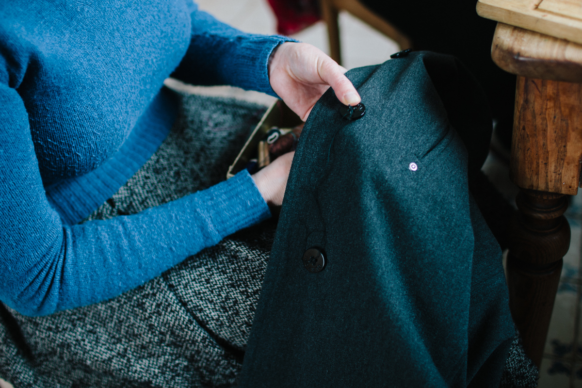 Those moments when mother help you fix old coat
