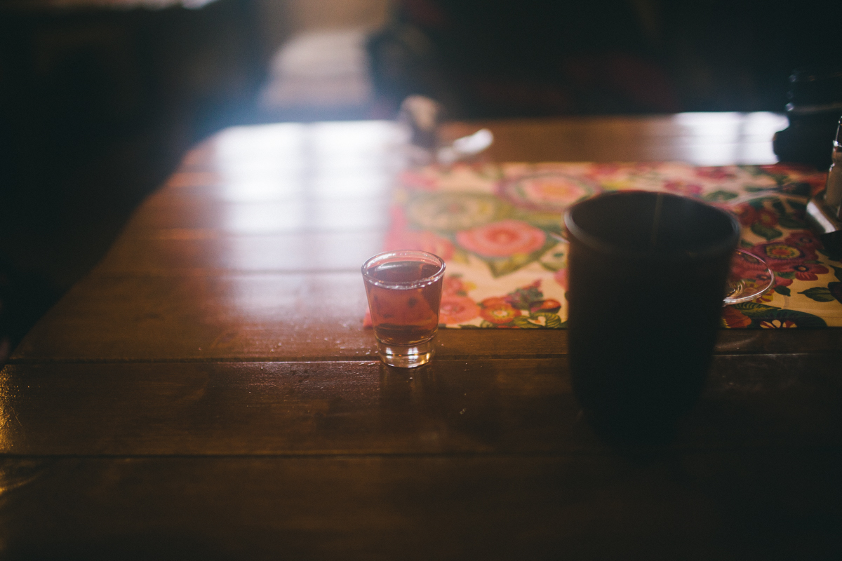 Rum and hot tea, good to warm up.