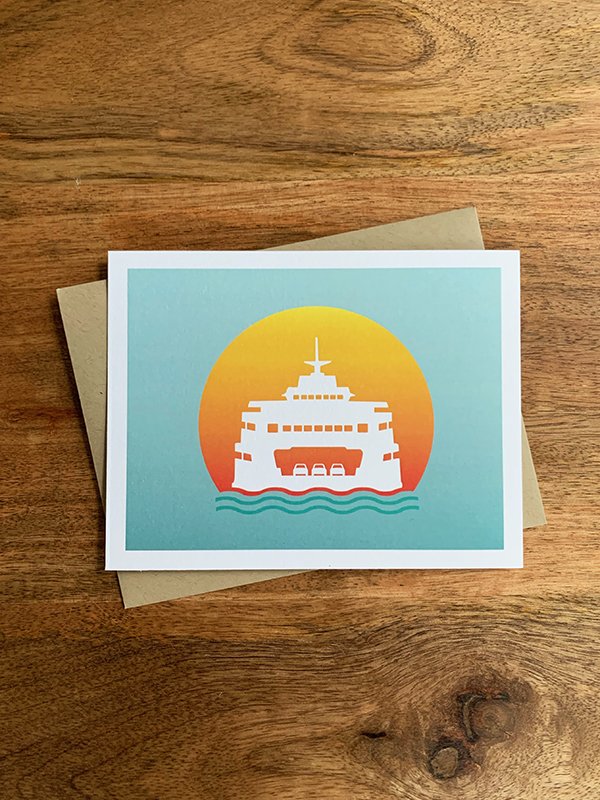 Sunrise Ferry Flat Card