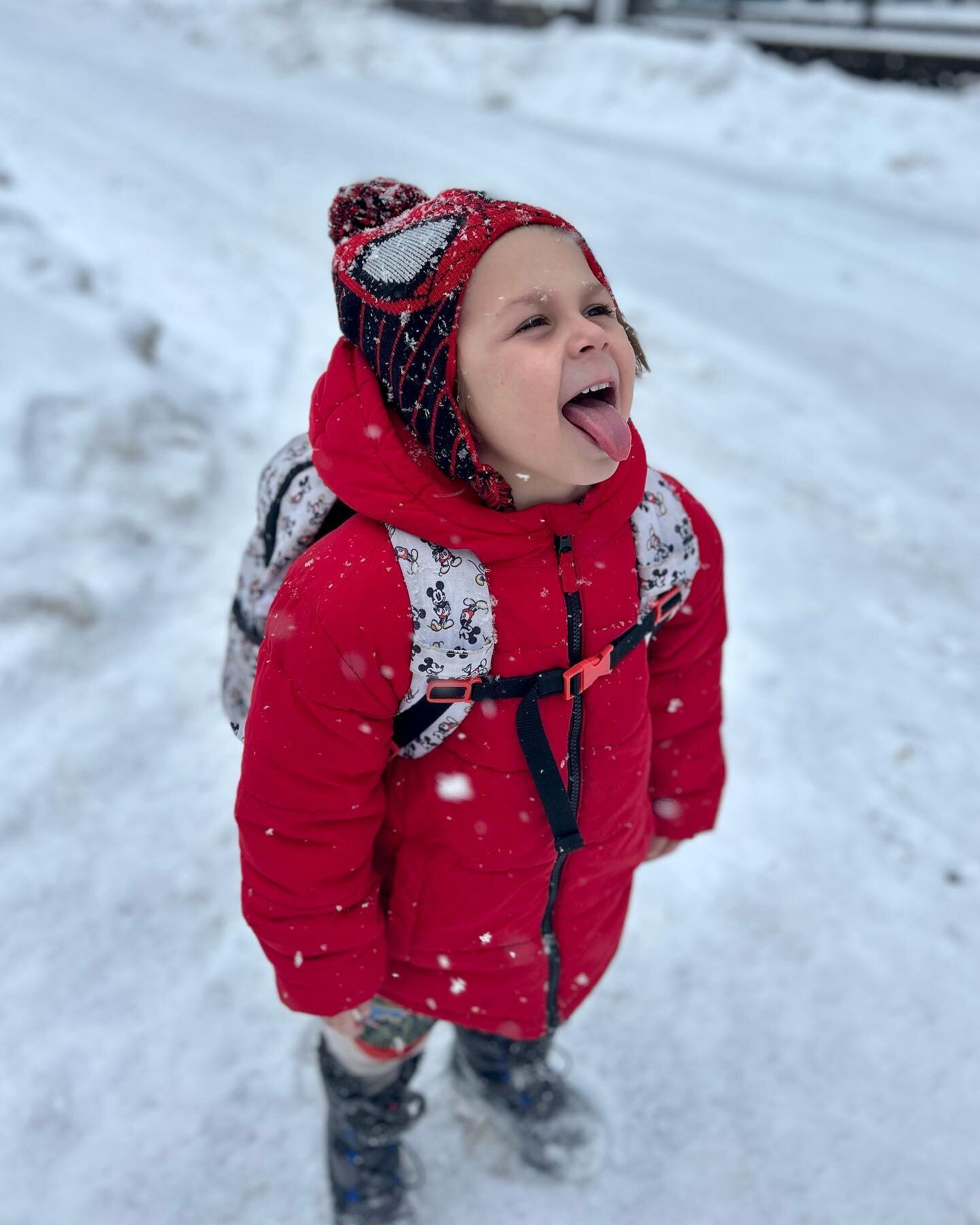 Snowy day, happy Felix :) #snow #happy #kids