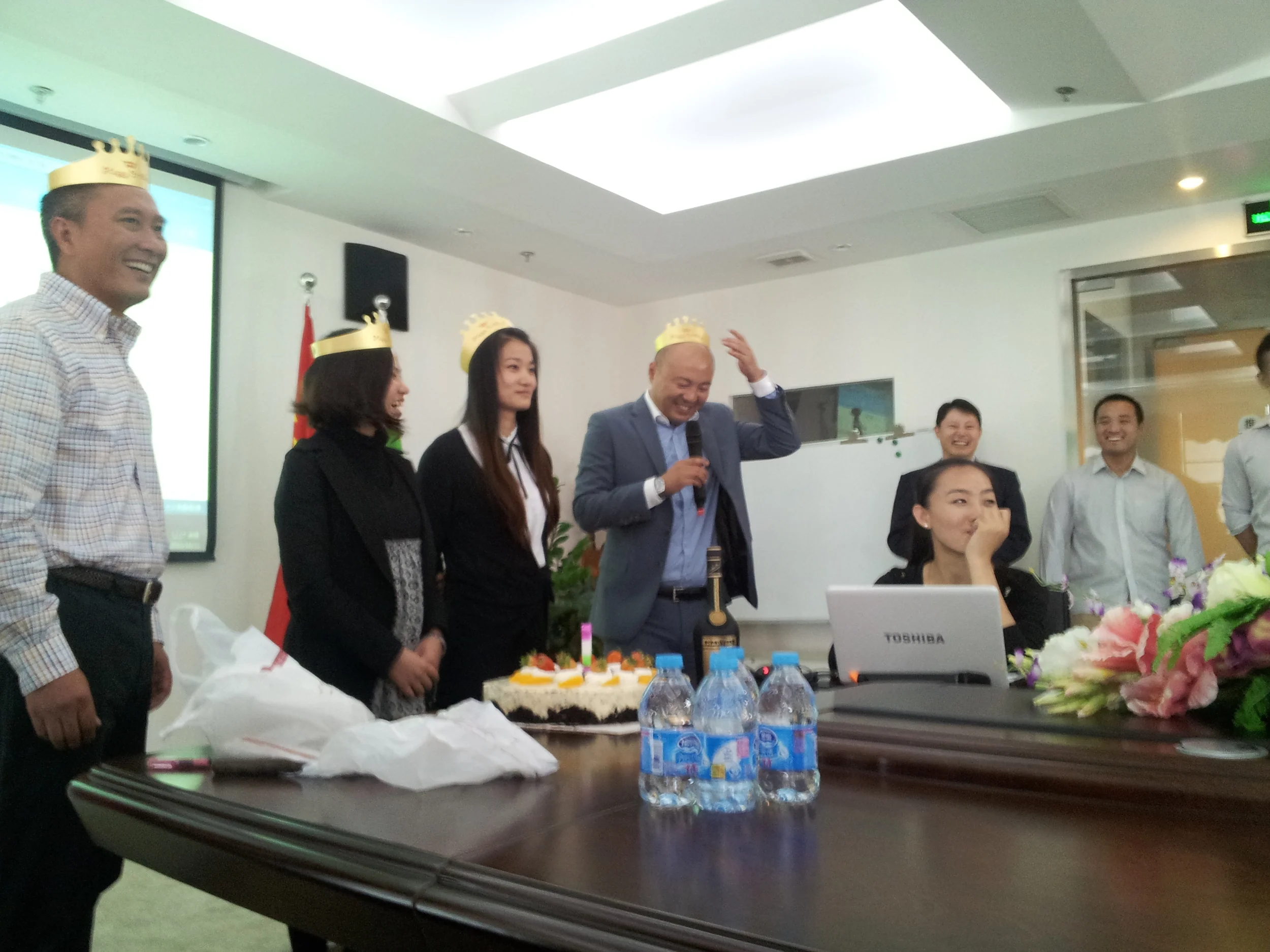 This is the people with birthdays. The one on the left is the Chairman of the company.