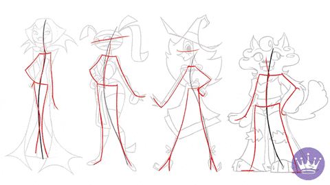 Character Design Vampire- Character Animation + Clean-up Witch- Vampire Character Animation
