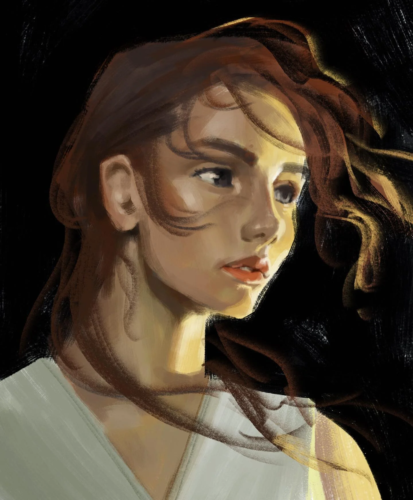 another portrait study🫶🌈✨

I&rsquo;m really happy with it, I figured out how to get the paint strokes feelin all chunky and juicy eheheheh💦😘👌

#portraitpainting #portraitpractice #portrait #windy #illustration #painting #paintingstudy #digitalpa