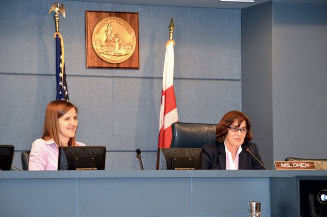 Ona (left) in a DC Council hearing alongside Ward 5 Councilmember (and Food Policy sparkplug!) Mary Cheh