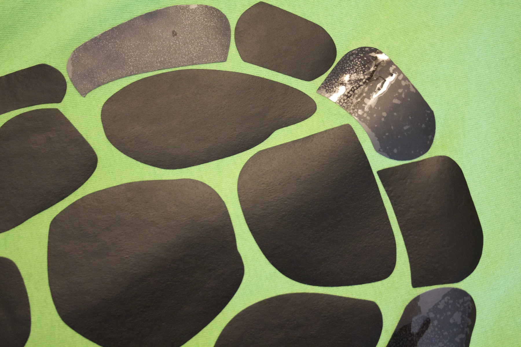 the transfer tape takes up many of the protective covering. you can see in the upper right corner that piece didn't come up. i use my fingernails to peel that piece off.