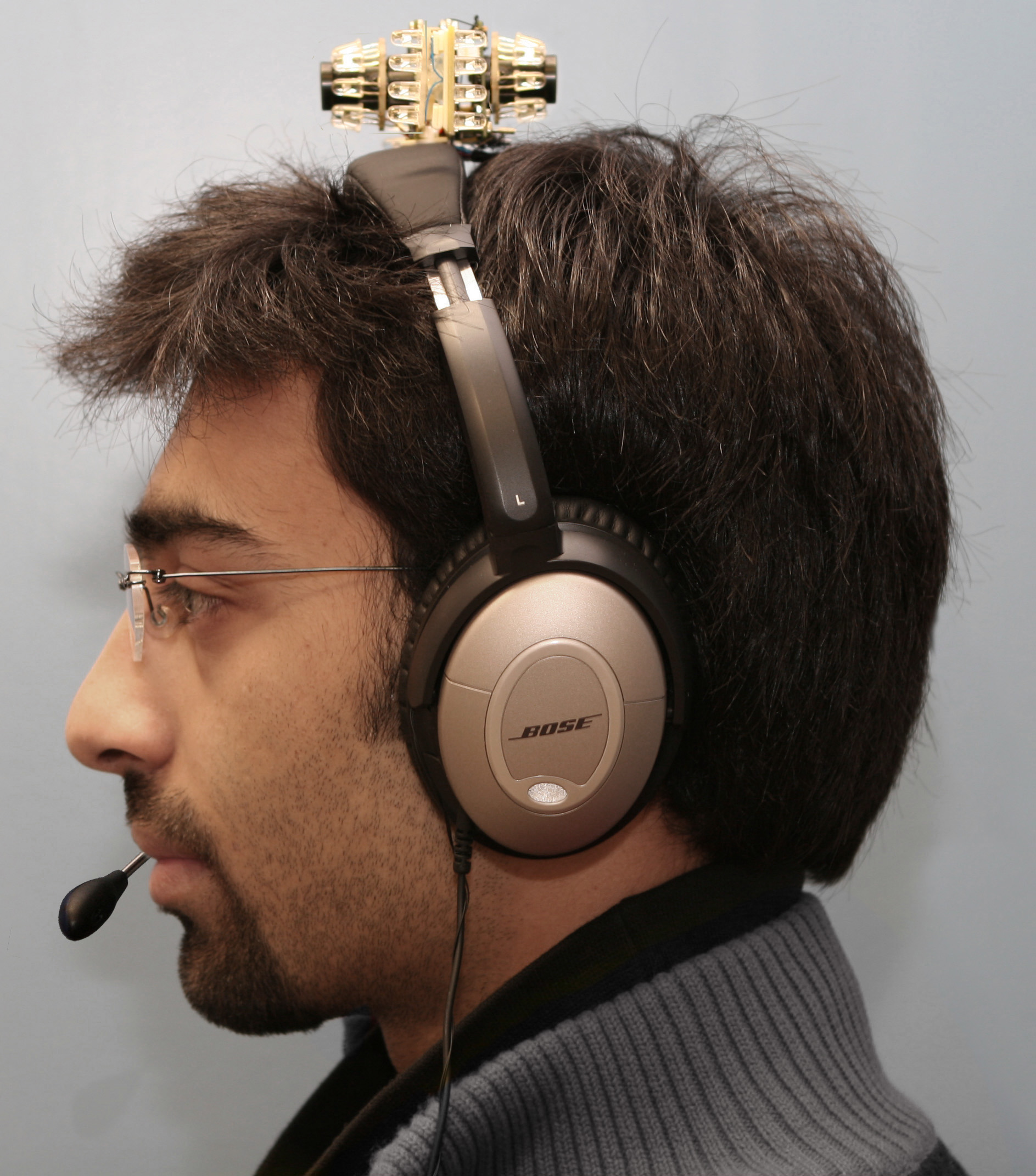 attentive headphones (2004) convey external sound upon eye contact