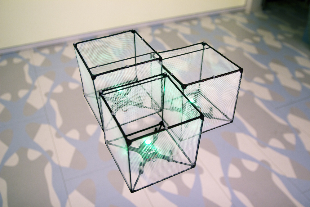 BitDrones (2015): ShapeDrones hover together to form a structure.