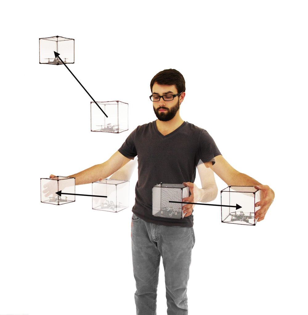 BitDrones (2015): Resizing a group of ShapeDrones with a Pinch gesture.