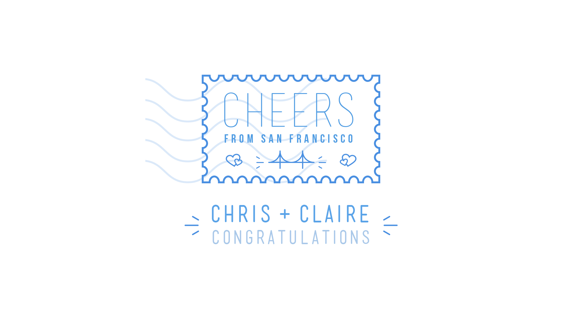 Chris + Claire Tauziet "Best Wishes" Stamp
